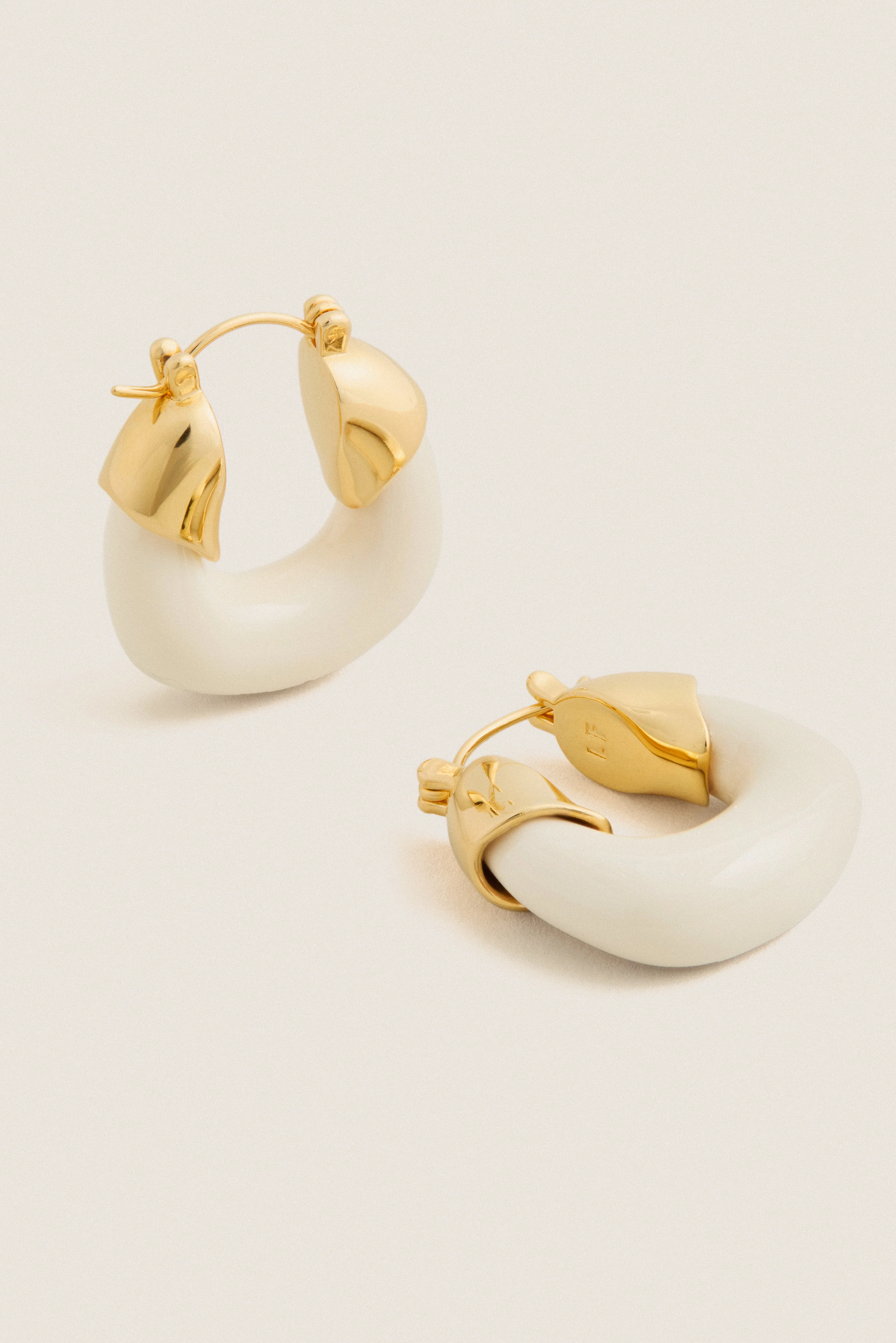 Alabaster Mini Organic Hoops - Image 3