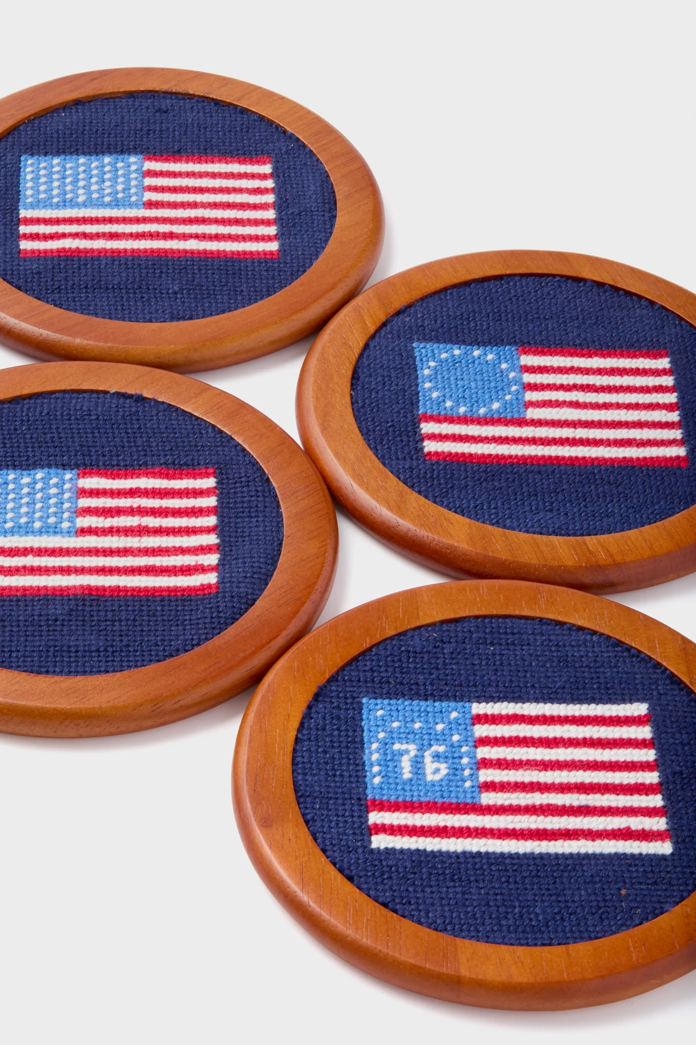 American Flag Needlepoint Coaster Set - Image 4