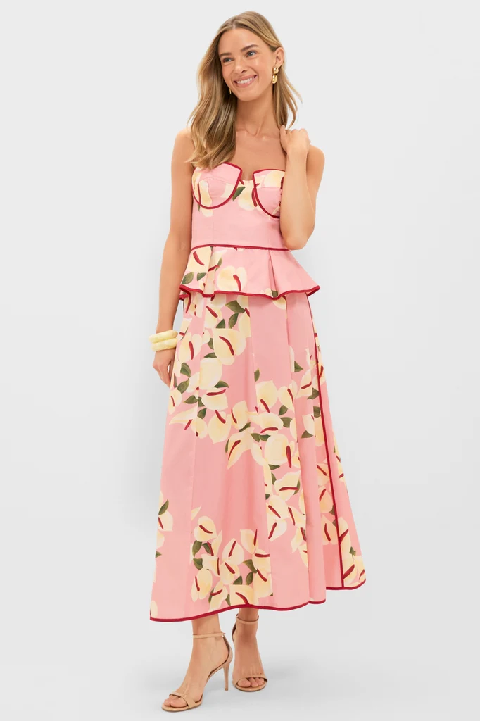 Anthurium Print Bustier Top - Image 6