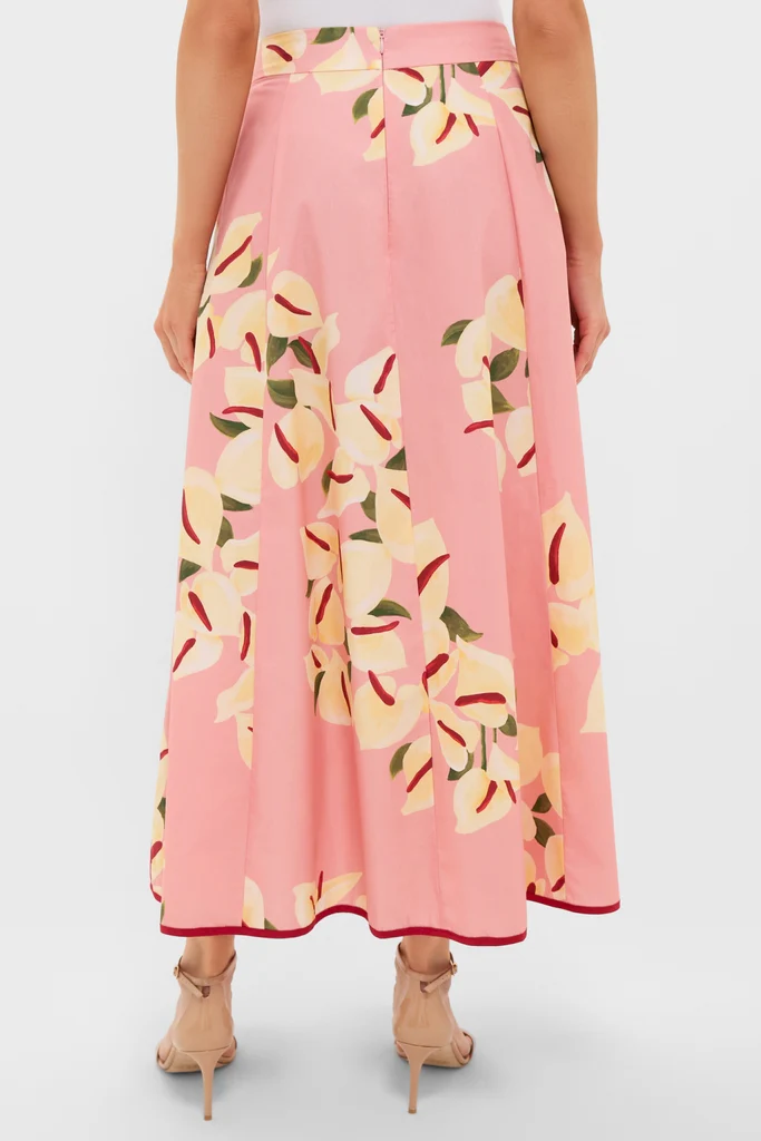 Anthurium Print Maxi Skirt - Image 4