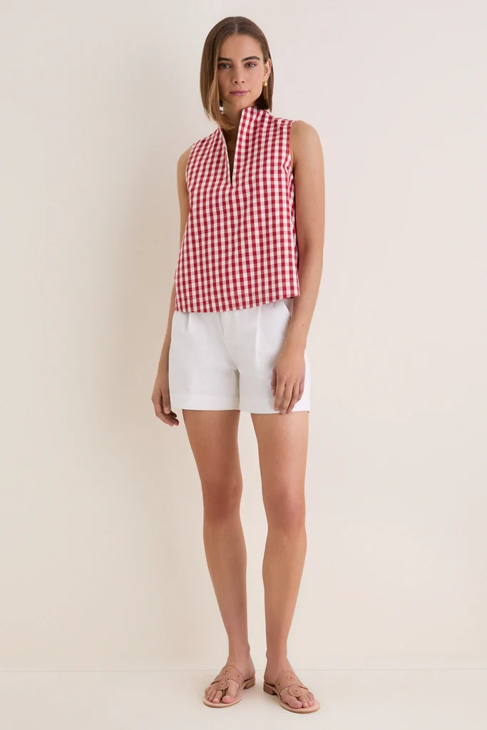Apple Red Gingham Sleeveless Celeste Top - Image 6