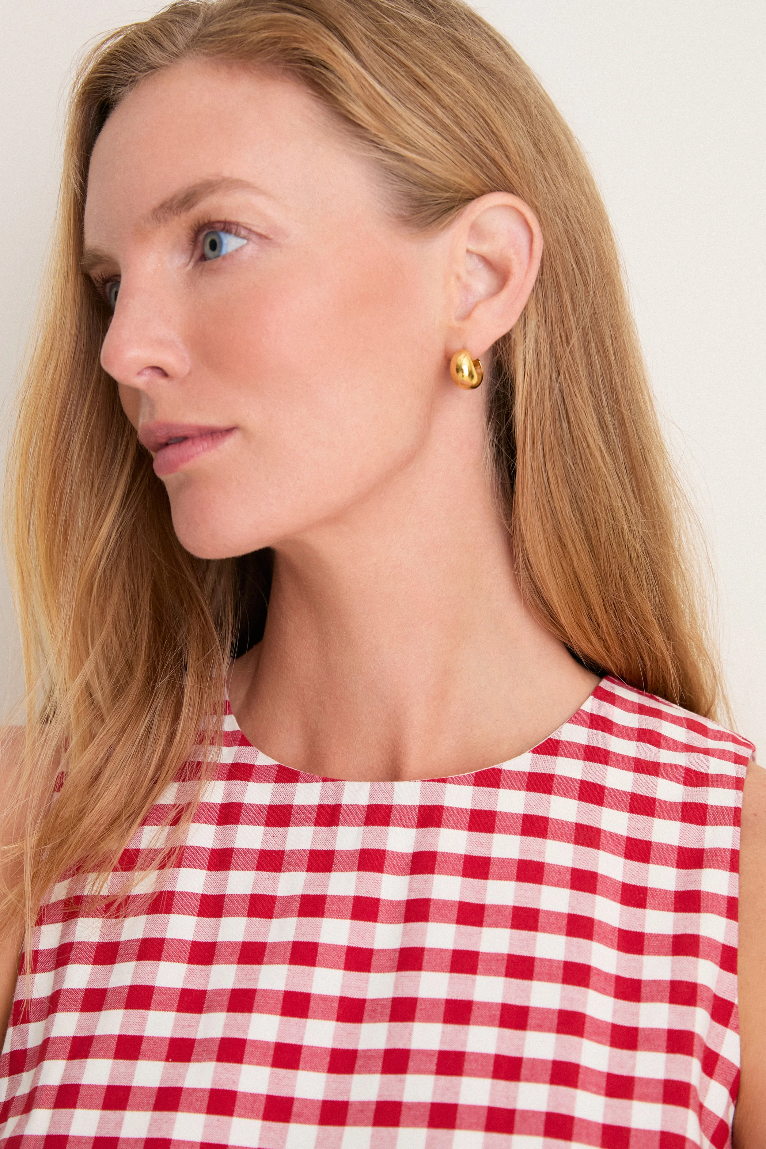 Apple Red Gingham Stella Midi Dress - Image 4