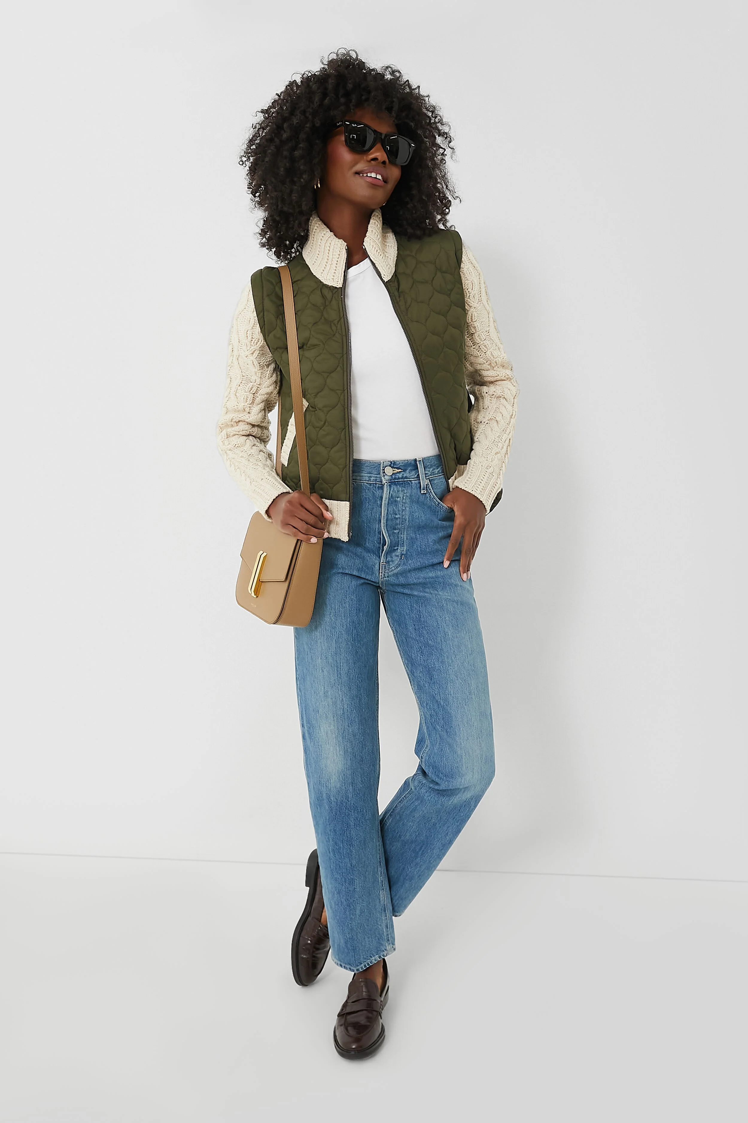 Army and Oatmeal Patra Mixed Media Jacket - Image 8