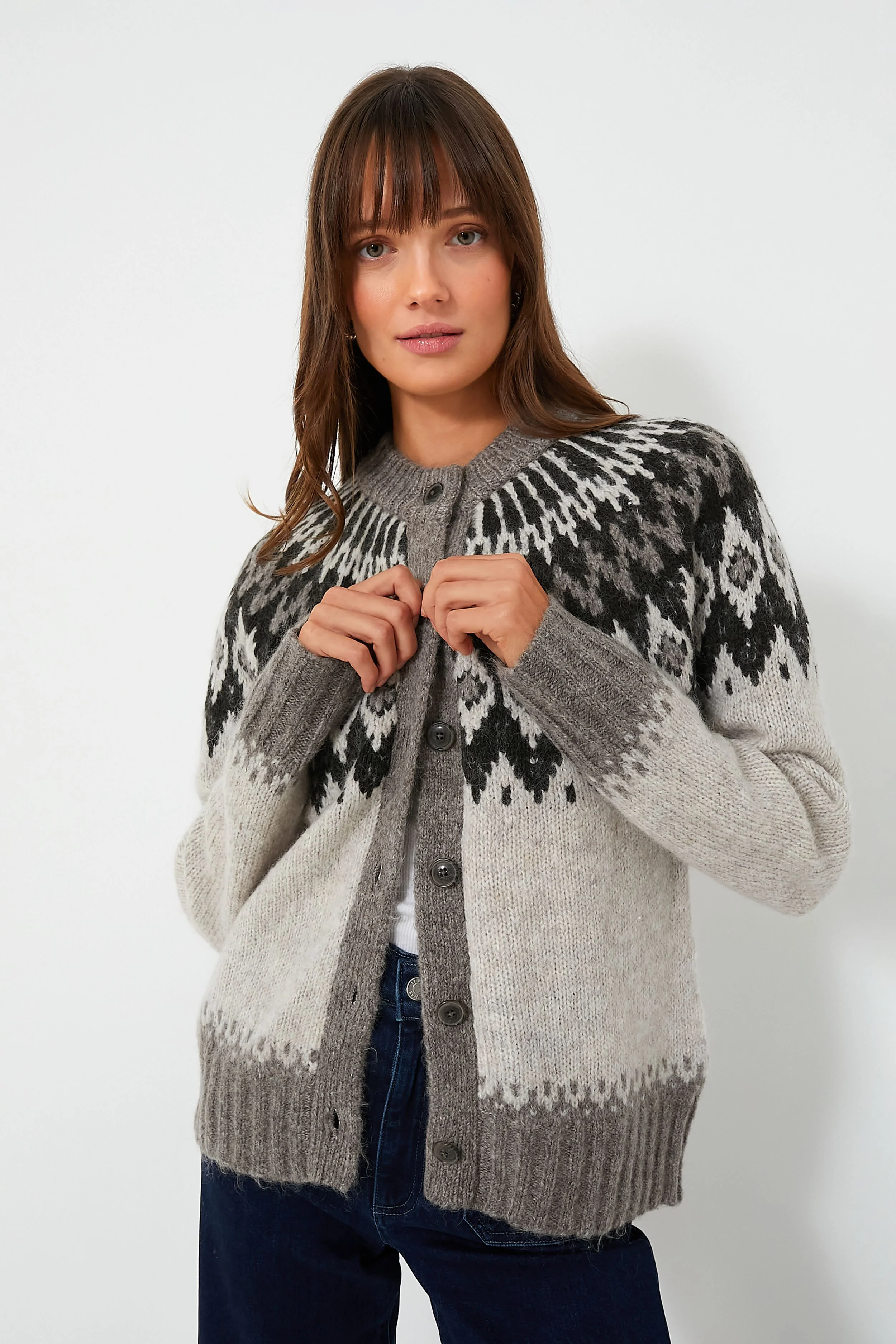 Aspen Combo Ashwood Fair Isle Cardigan - Image 5