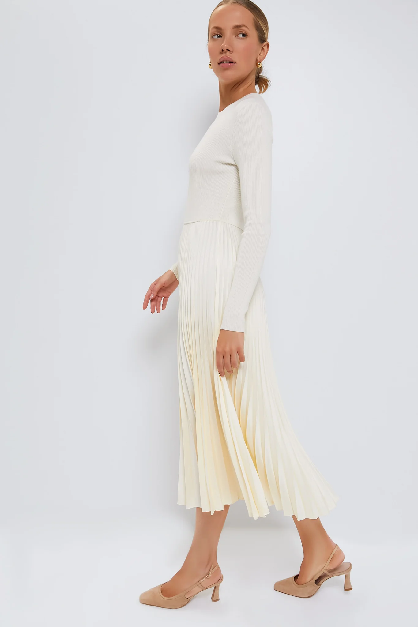 Authentic Cream Long Sleeve Day Dress - Image 3