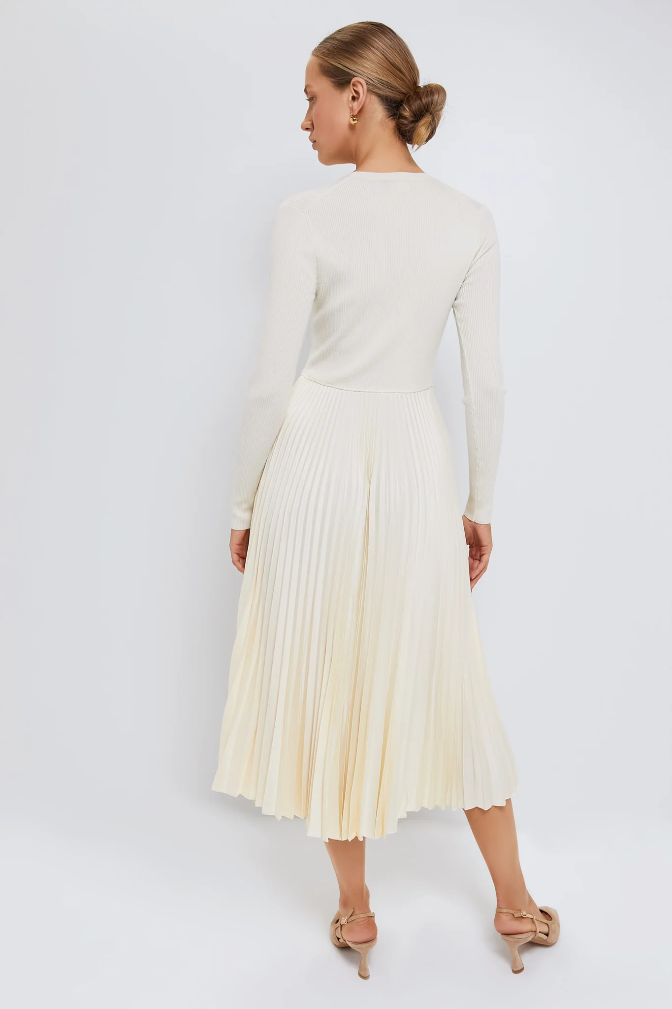 Authentic Cream Long Sleeve Day Dress - Image 4