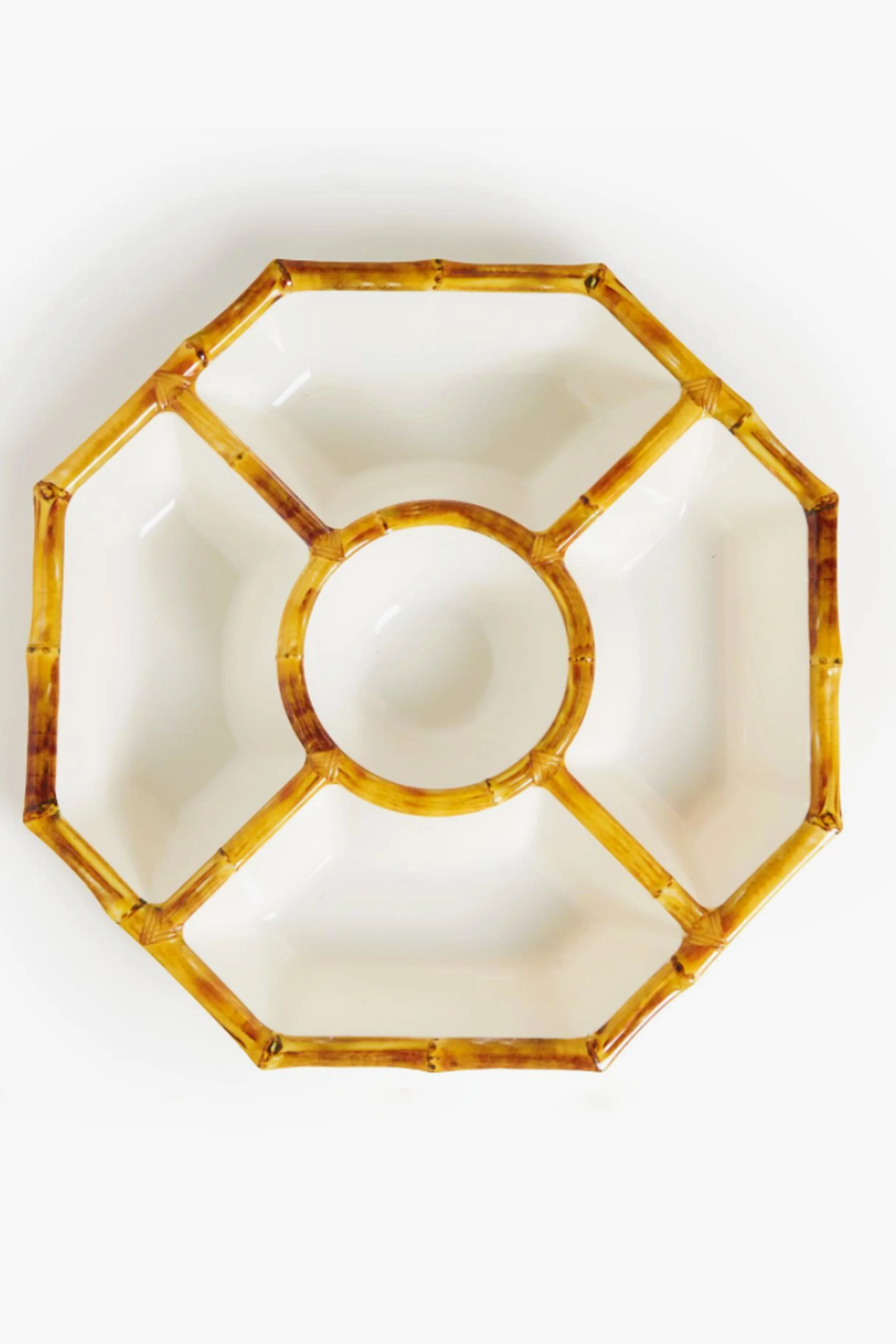 Bamboo Touch Chip and Dip Bowl with Bamboo Rim