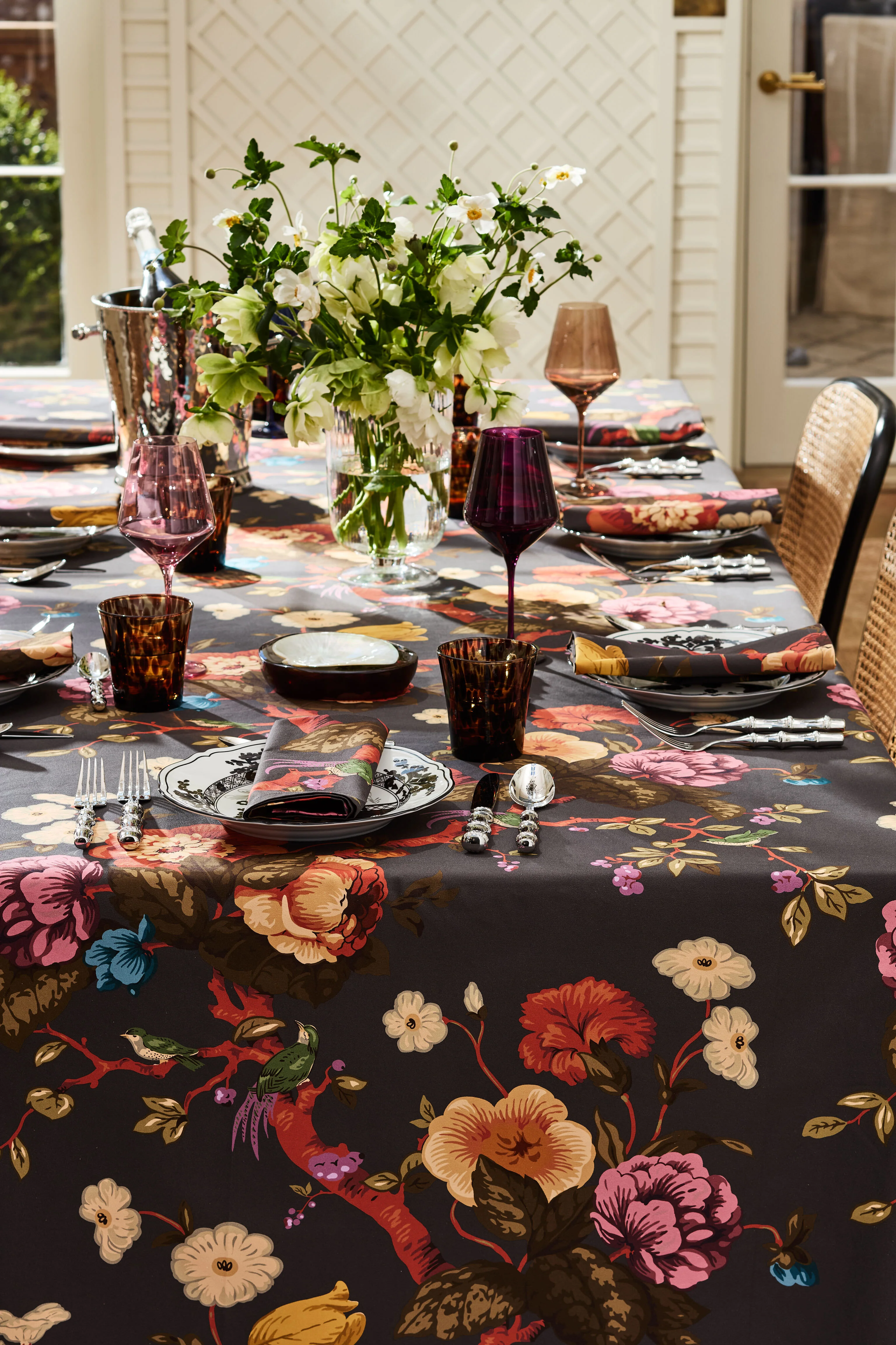 Baroque Floral Printed Napkins Set of 4 - Image 6