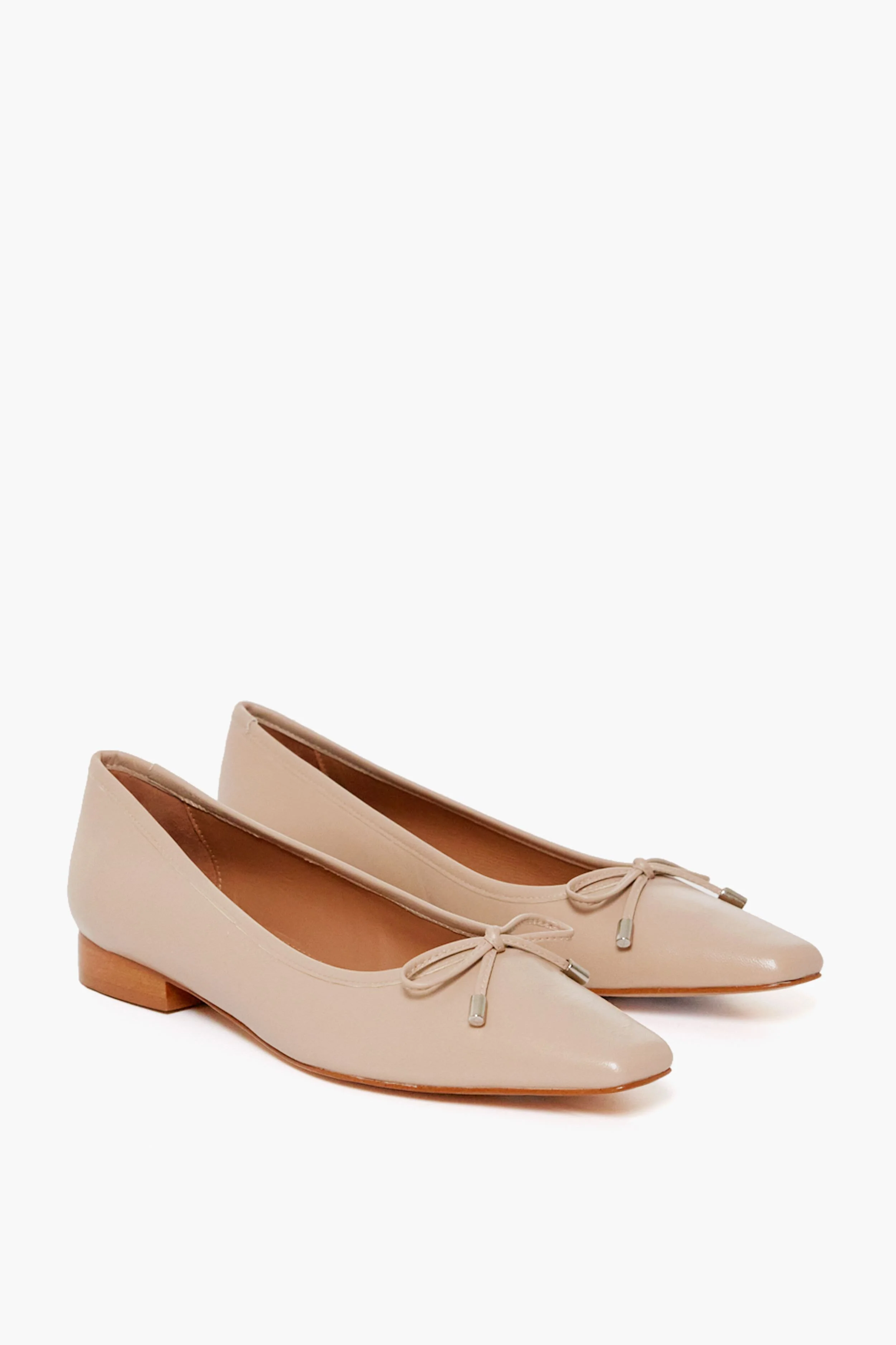 Beige Leather Monica Flats - Image 5