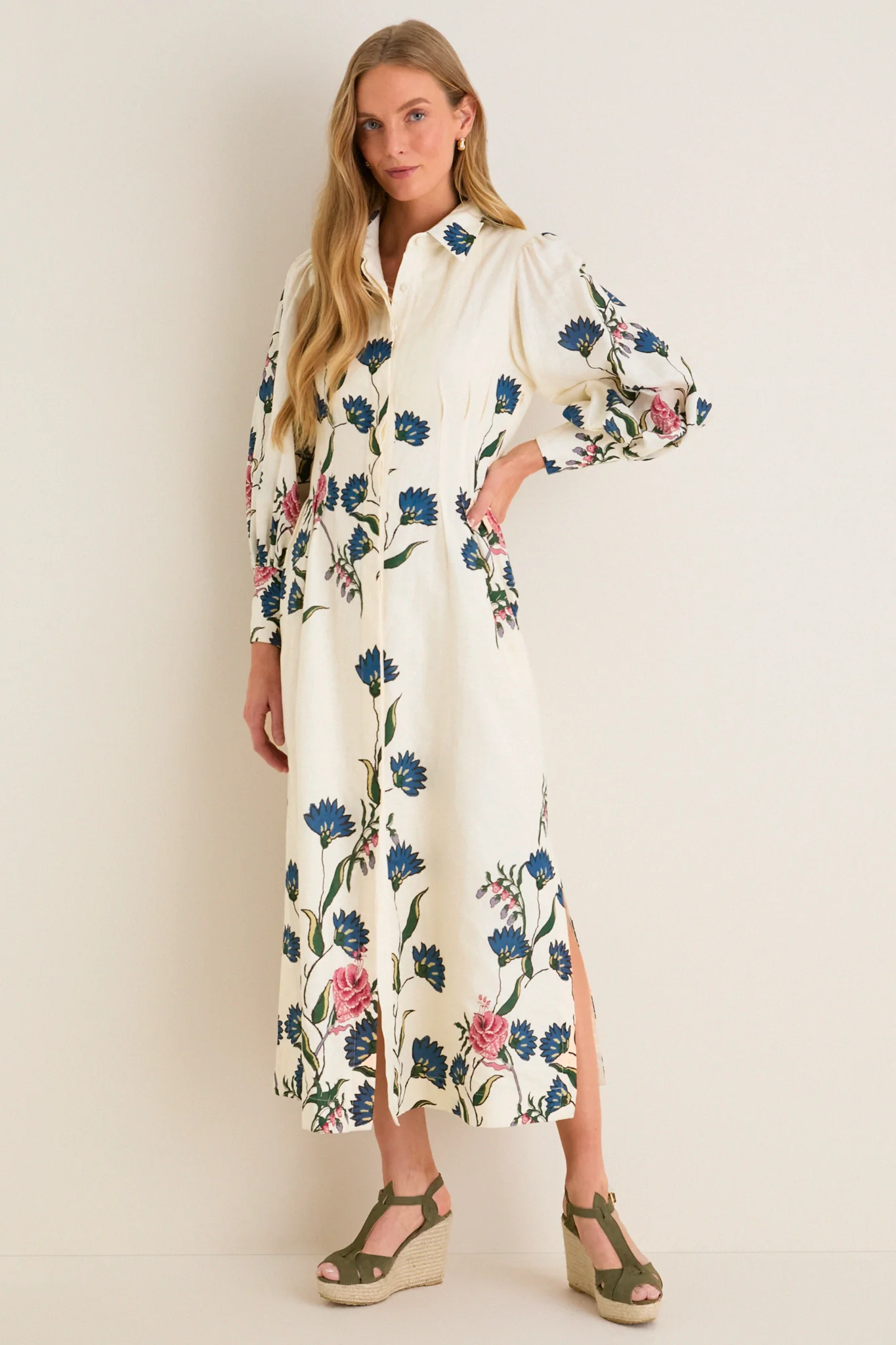 Belle Bouquet Cotton Linen Therese Dress - Image 7