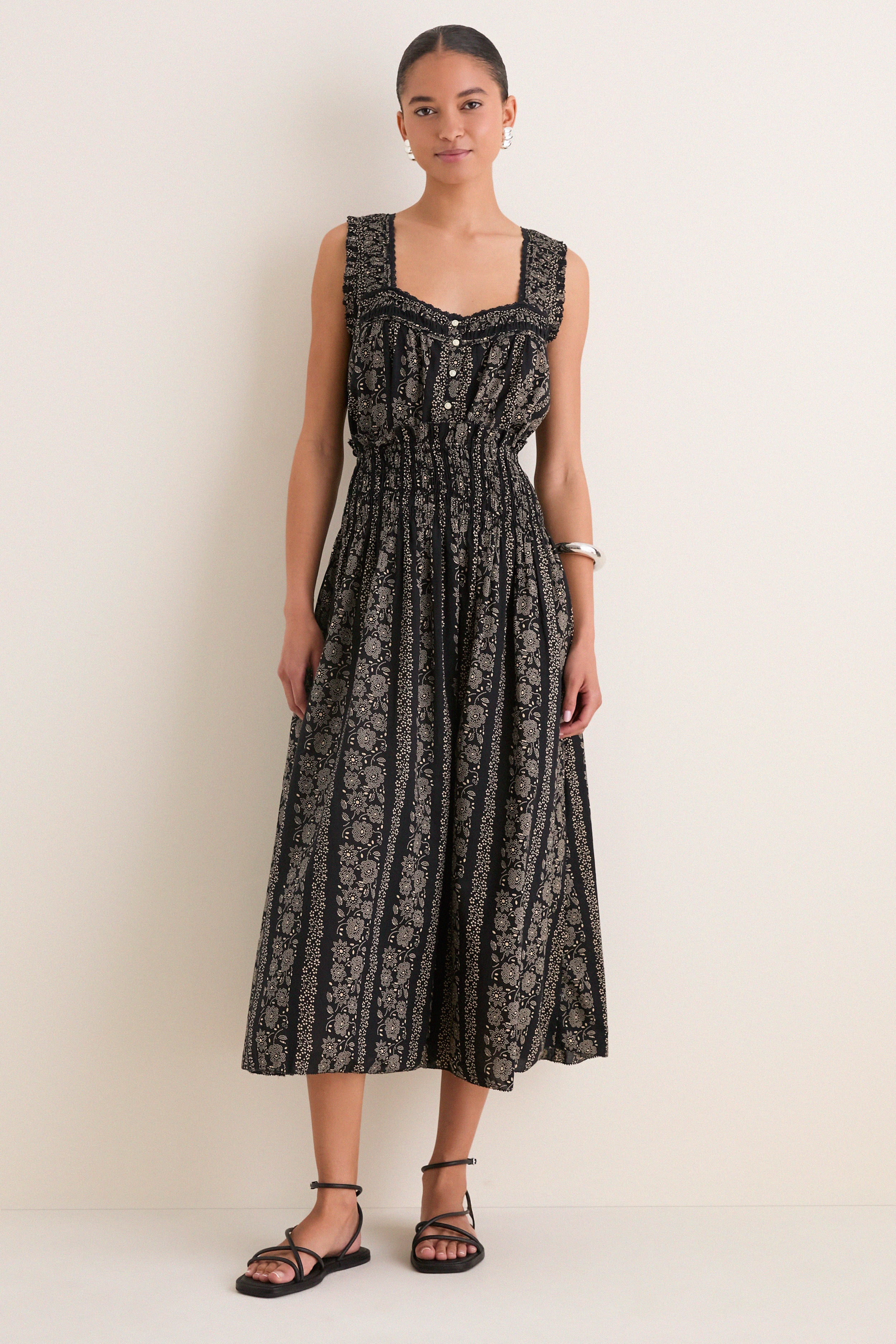 Black and Cream Token Floral Canary Skirt - Image 6
