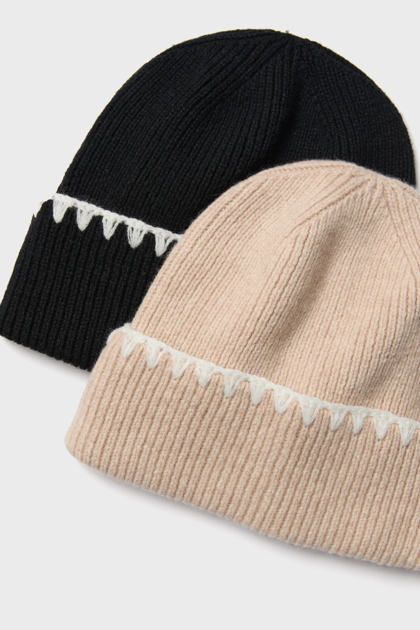 Black Blanket Stitch Winter Hat - Image 4