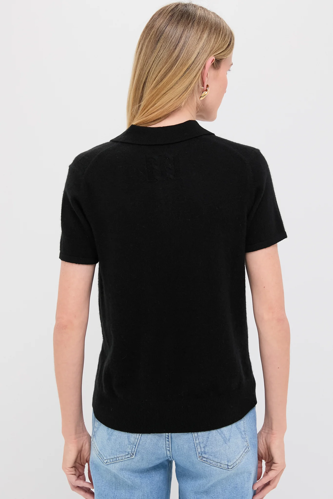 Black Cashmere Short Sleeve Polo - Image 4