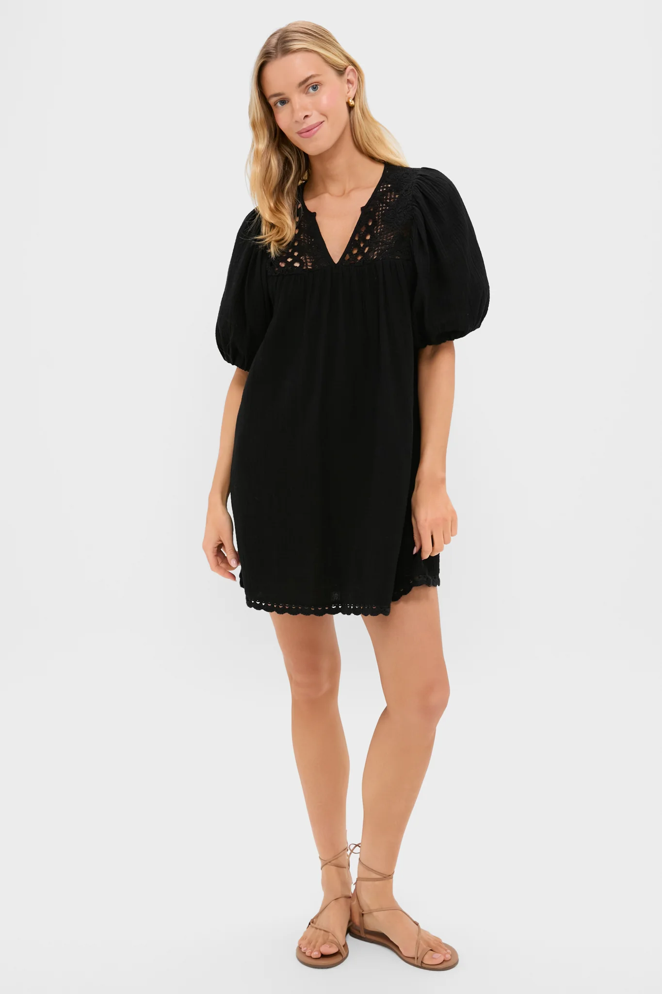 Black Crochet Diana Mini Dress - Image 5