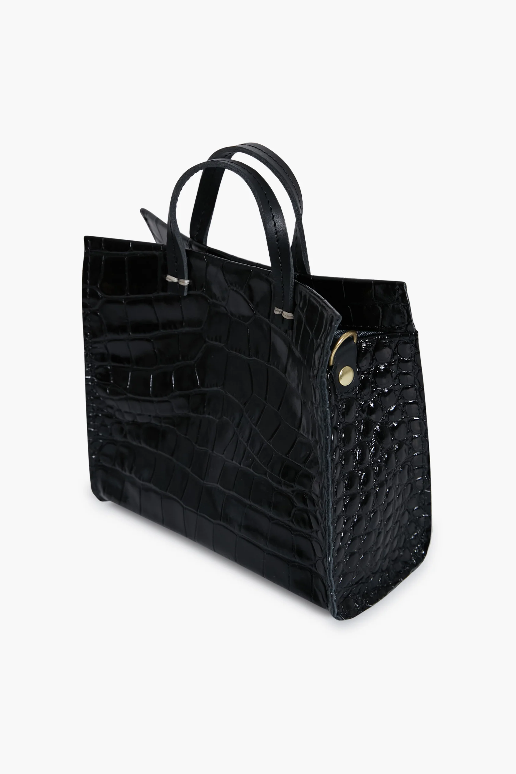 Black Croco Simple Tote Bebe - Image 5