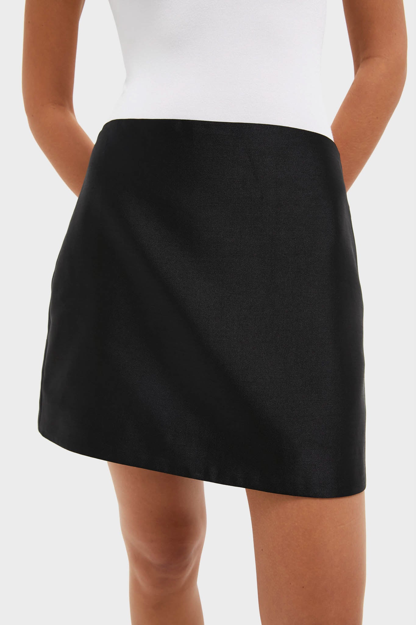 Black Dupioni Opal Straight Mini Skirt - Image 5