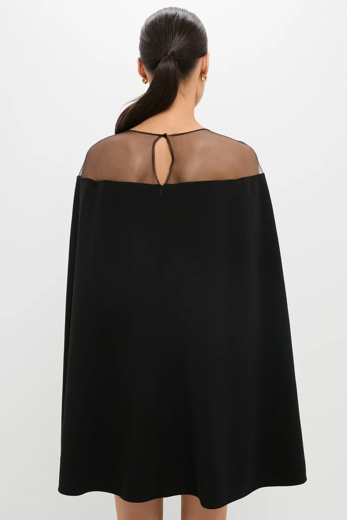 Black Estelle Cape Dress - Image 4
