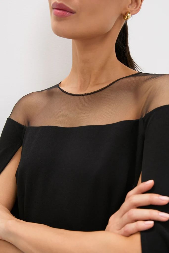 Black Estelle Cape Dress - Image 5