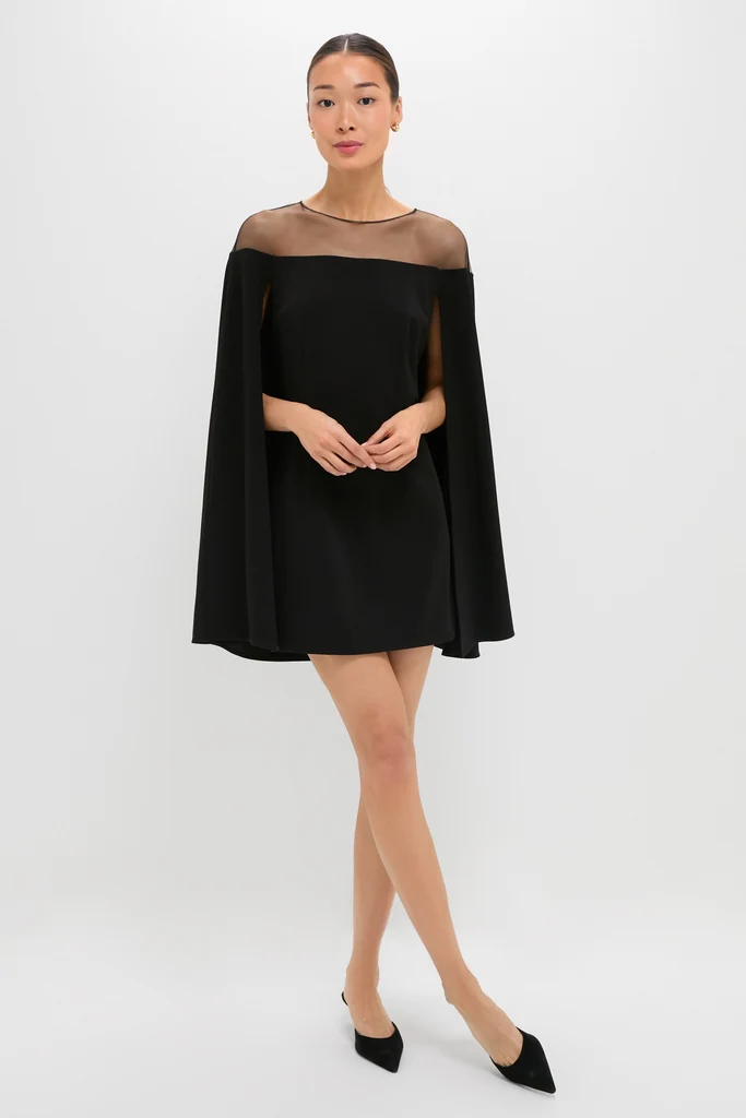 Black Estelle Cape Dress - Image 6