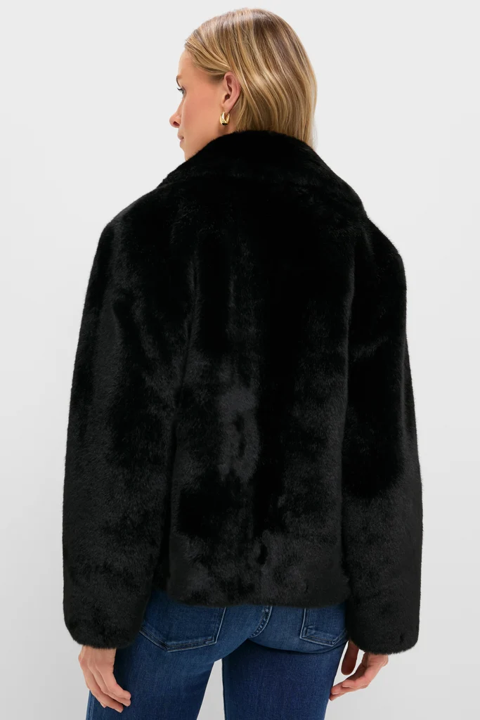 Black Faux Fur Taos Jacket - Image 4