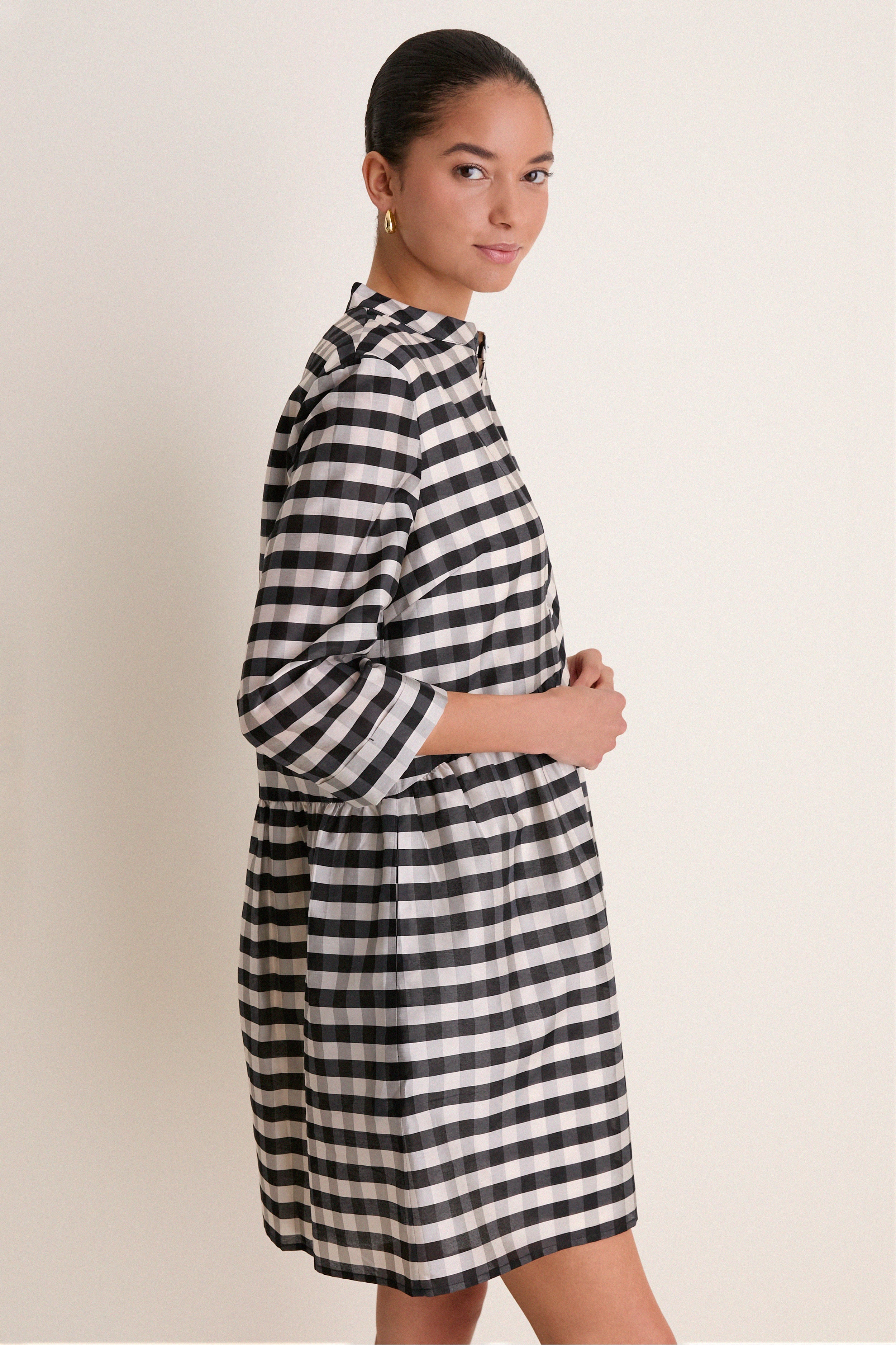 Midnight Check Royal Shirt Dress - Image 3