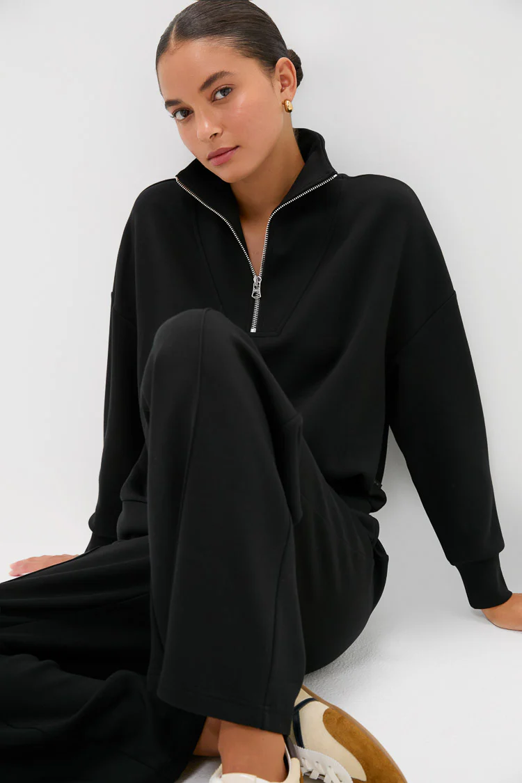 Black Hawley Half Zip Sweat - Image 5