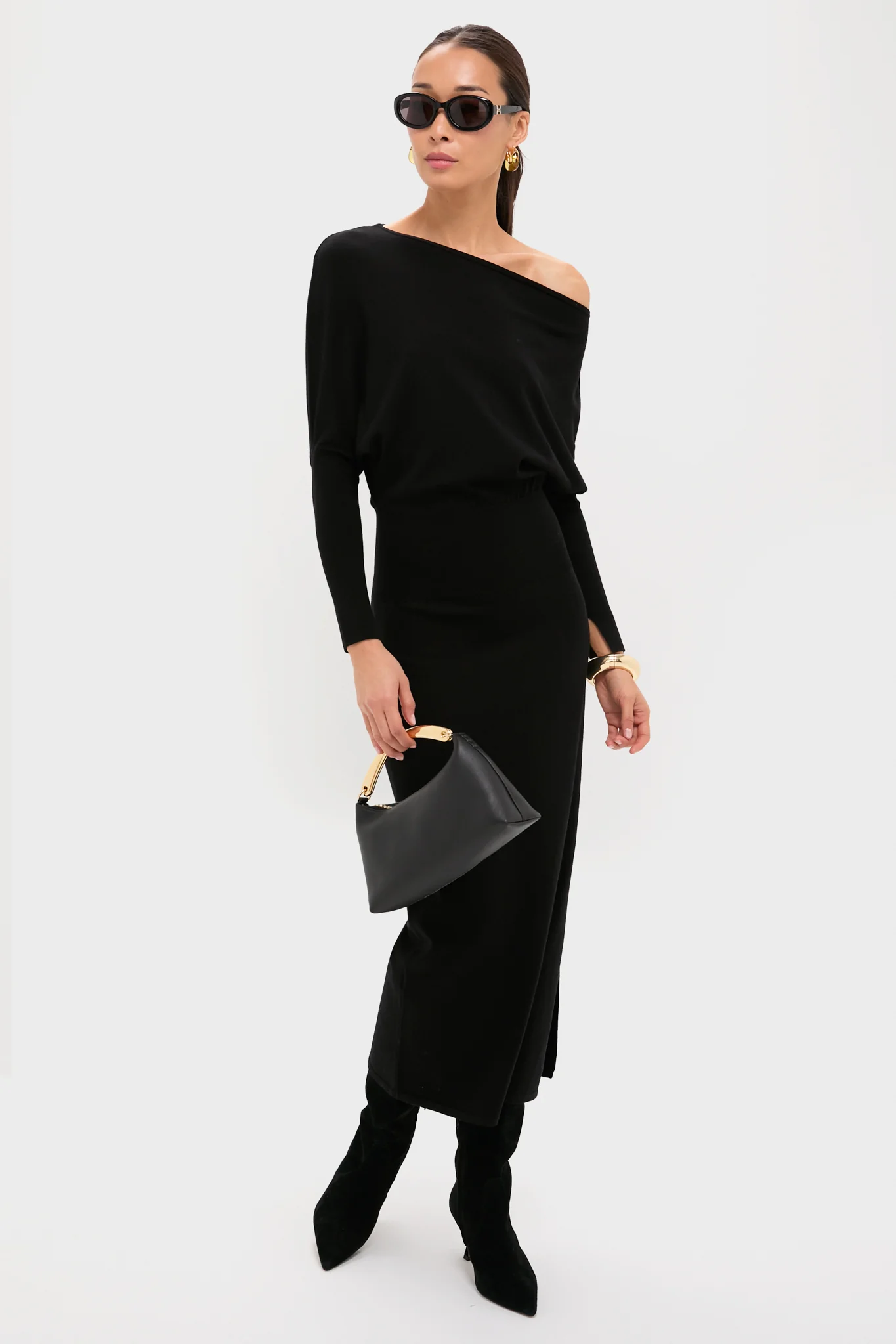 Black Janese Off Shoulder Midi Dress - Image 2