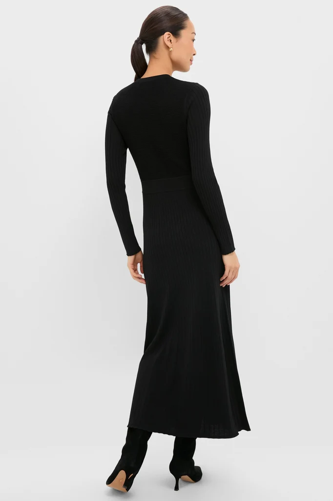 Black Knit Long Sleeve Ruby Dress - Image 4