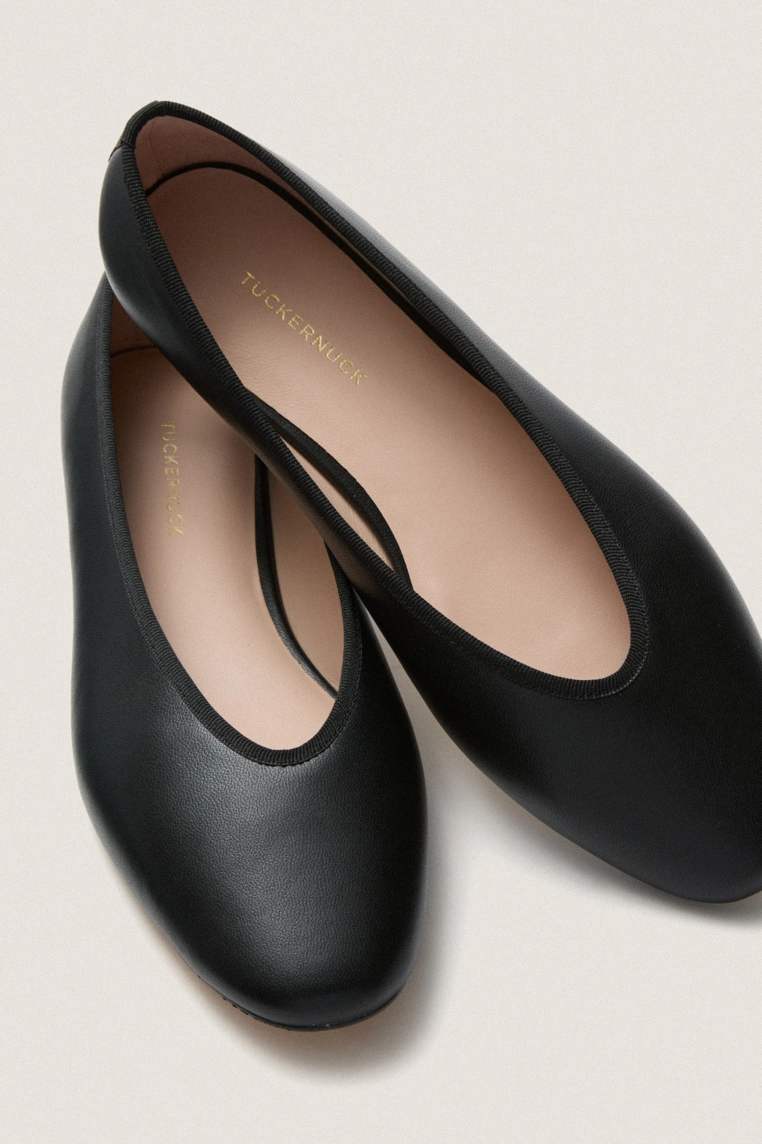 Black Leather Nina Flats - Image 3