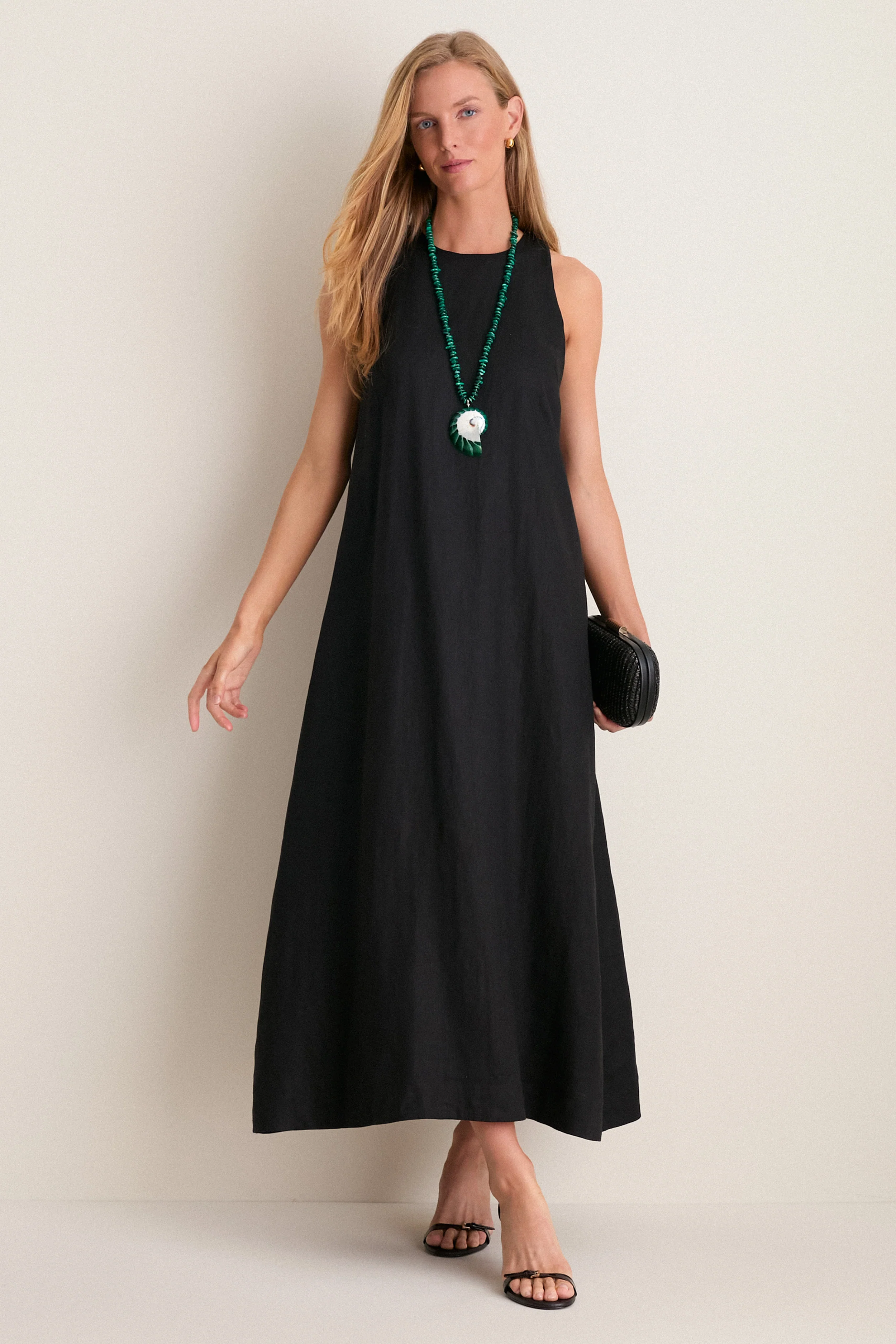 Black Linen Portia Dress - Image 2