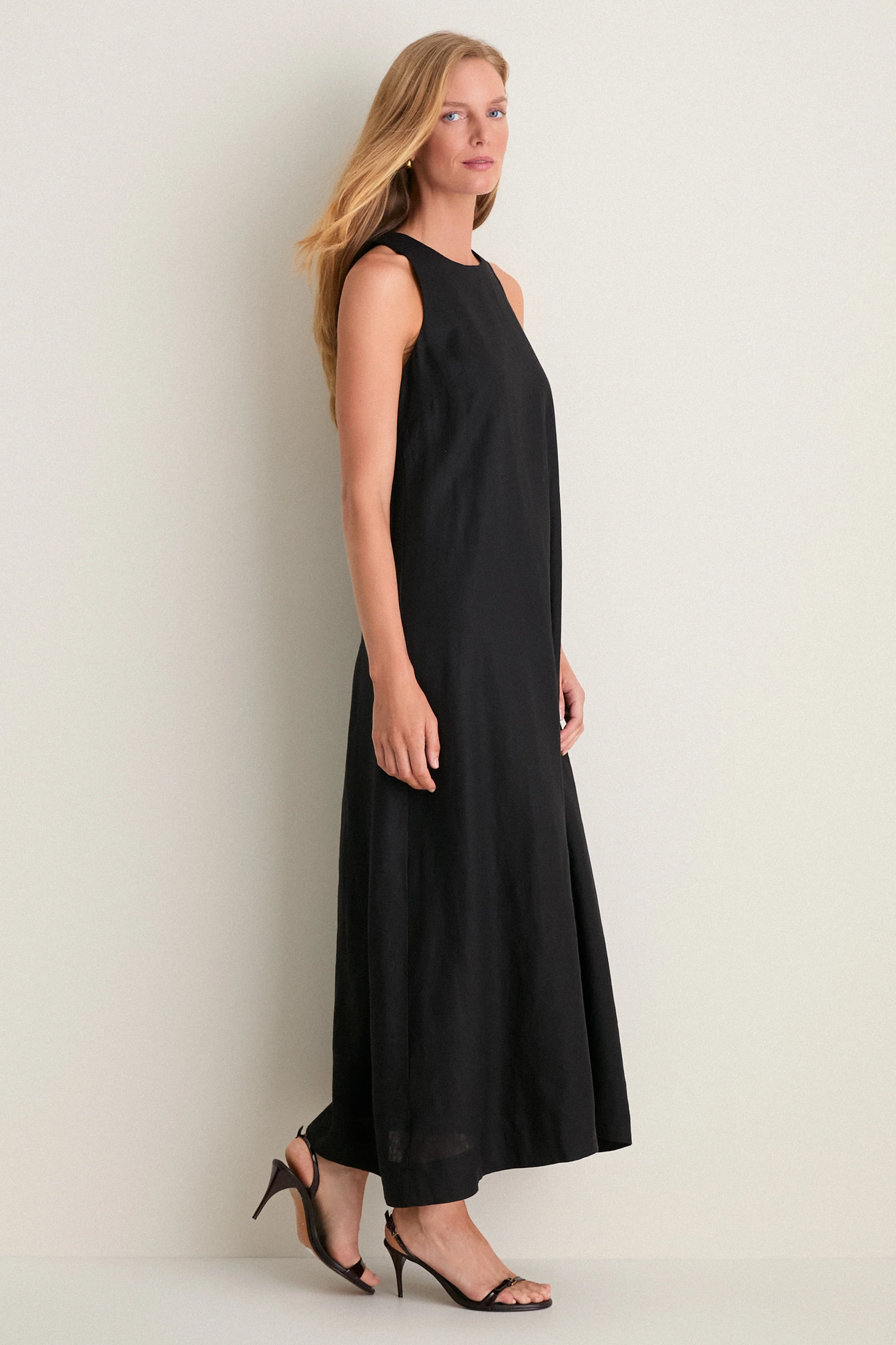 Black Linen Portia Dress - Image 4