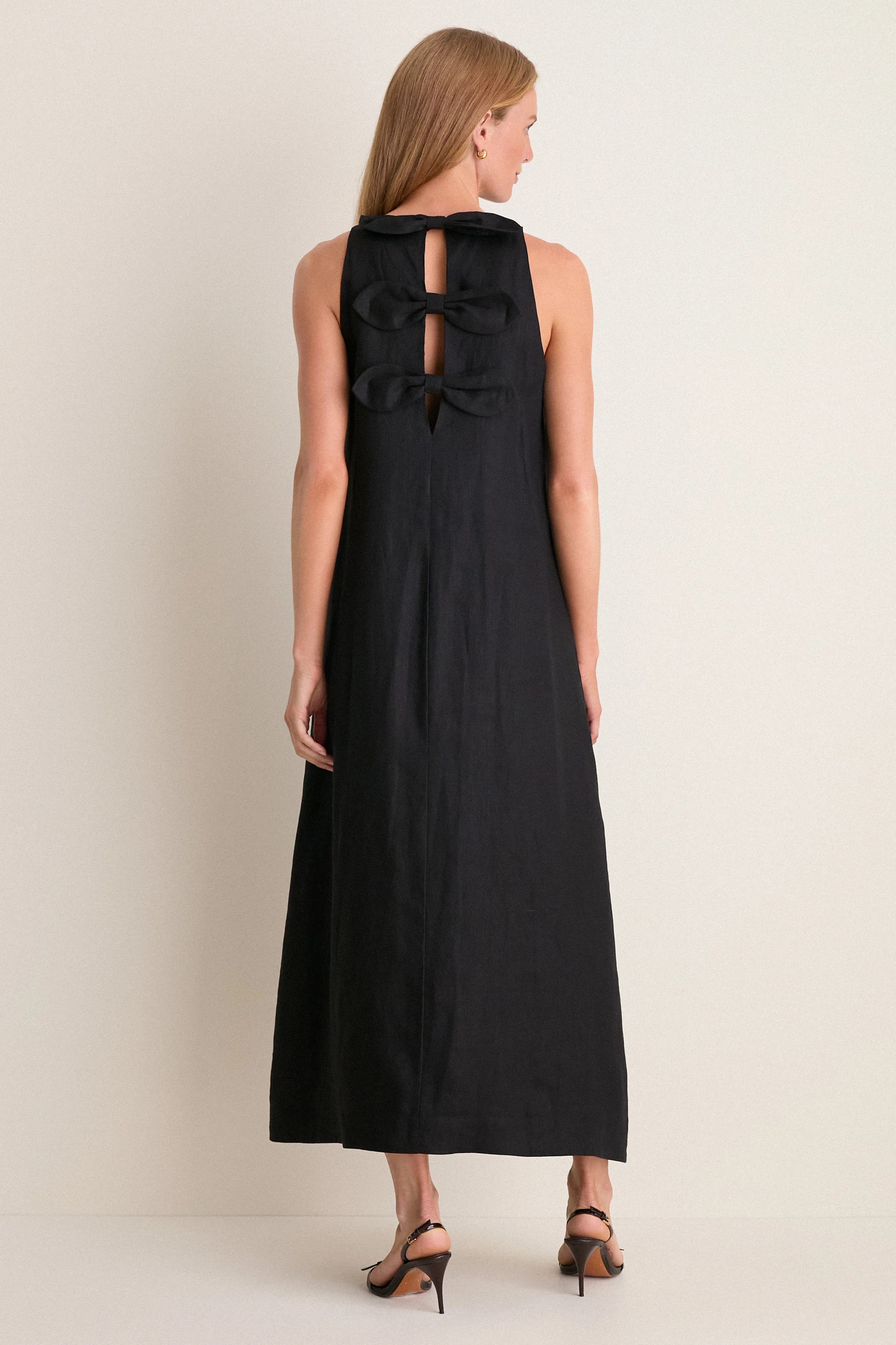 Black Linen Portia Dress - Image 5
