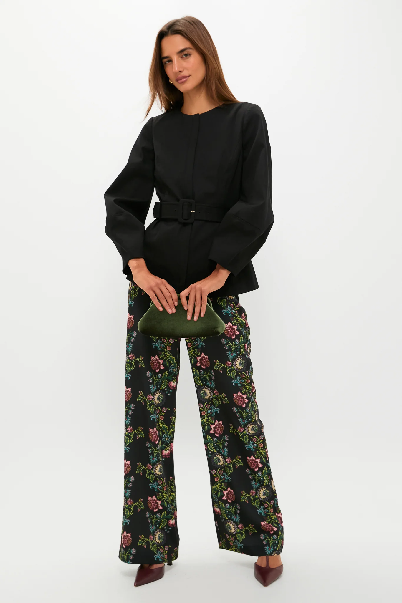 Black Long Sleeve Structured Rhoda Tunic Top - Image 2