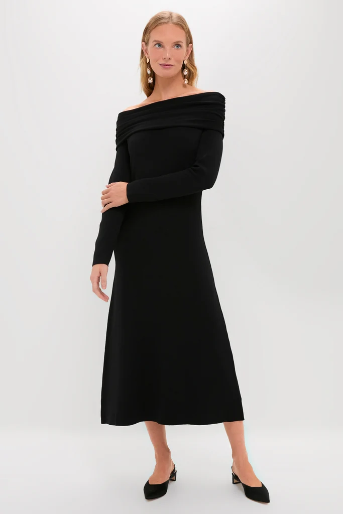 Black Off-the-Shoulder Ursula Maxi Dress