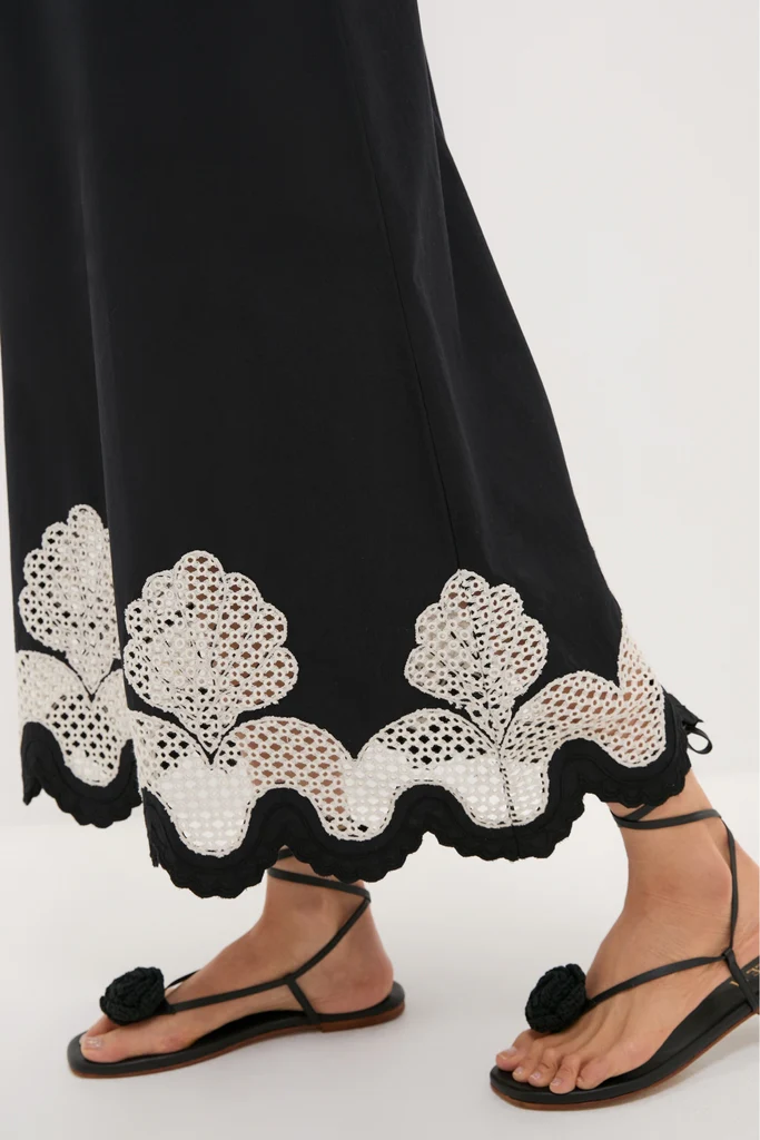 Black One Shoulder Embroidered Glinda Dress - Image 2