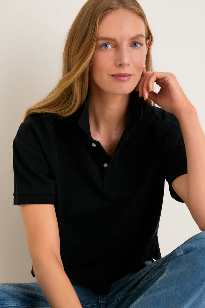 Black Pique Holmes Boyfriend Polo - Image 5