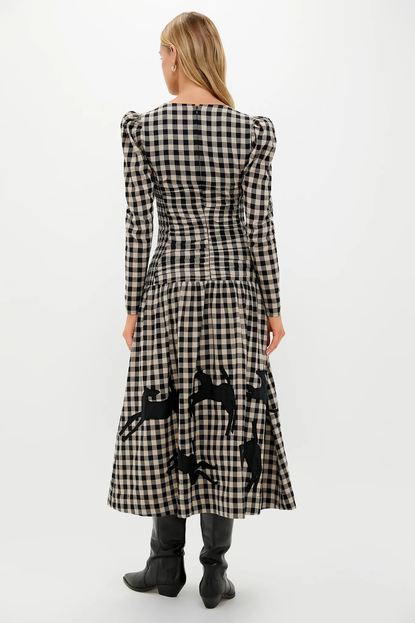 Black Plaid Malika Midi Dress - Image 4