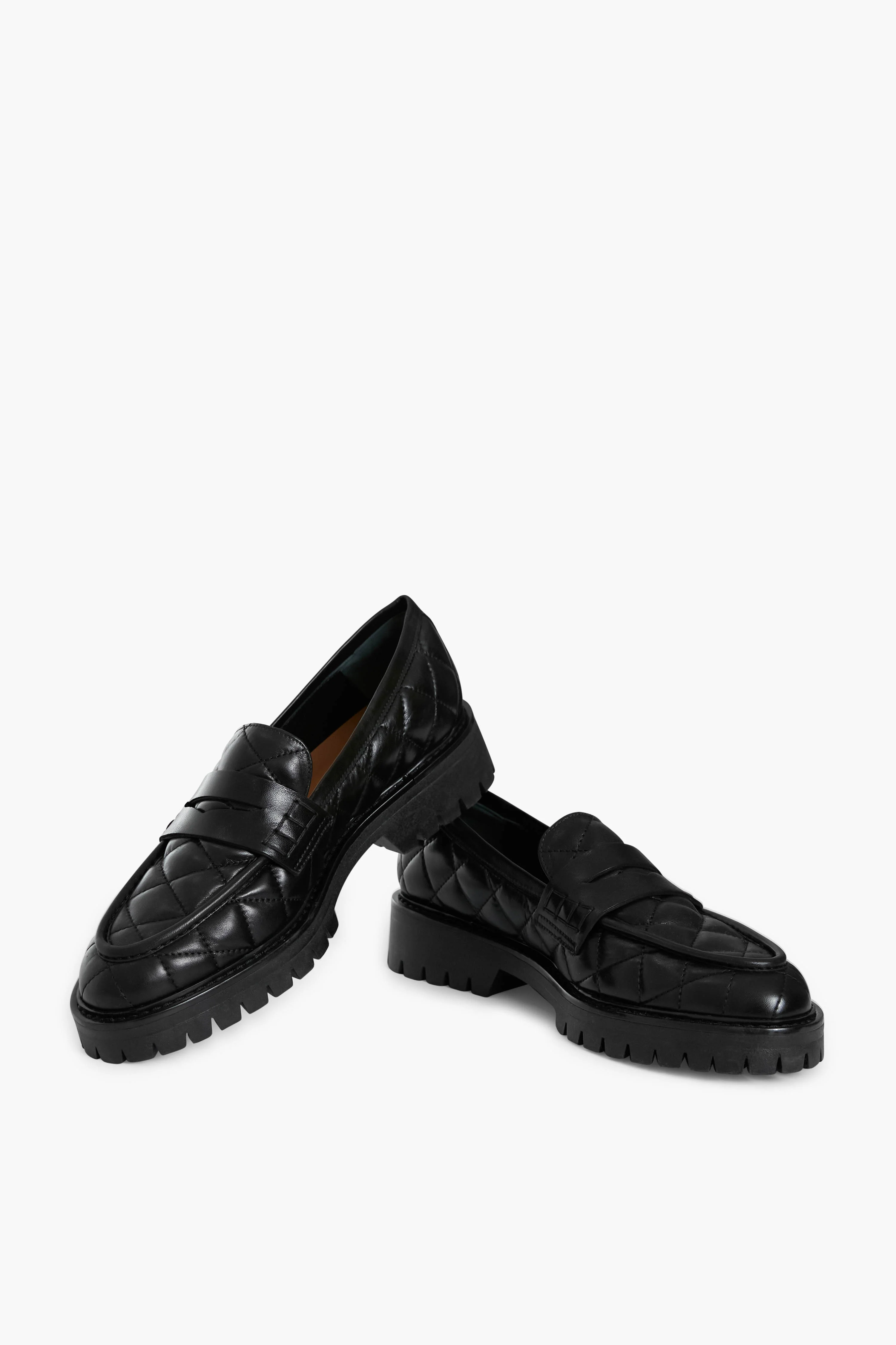 Black Quilted Leather Signe Loafers - Image 4