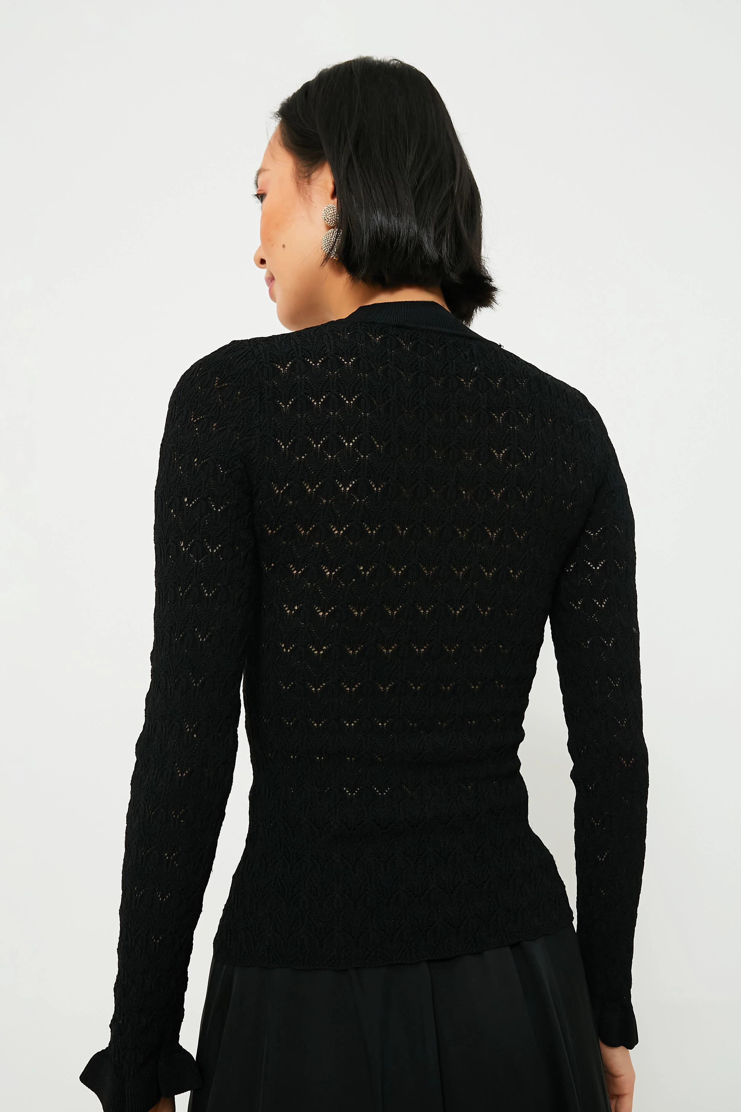 Black Rue Fine Knit Gauge High Neck Sweater - Image 4