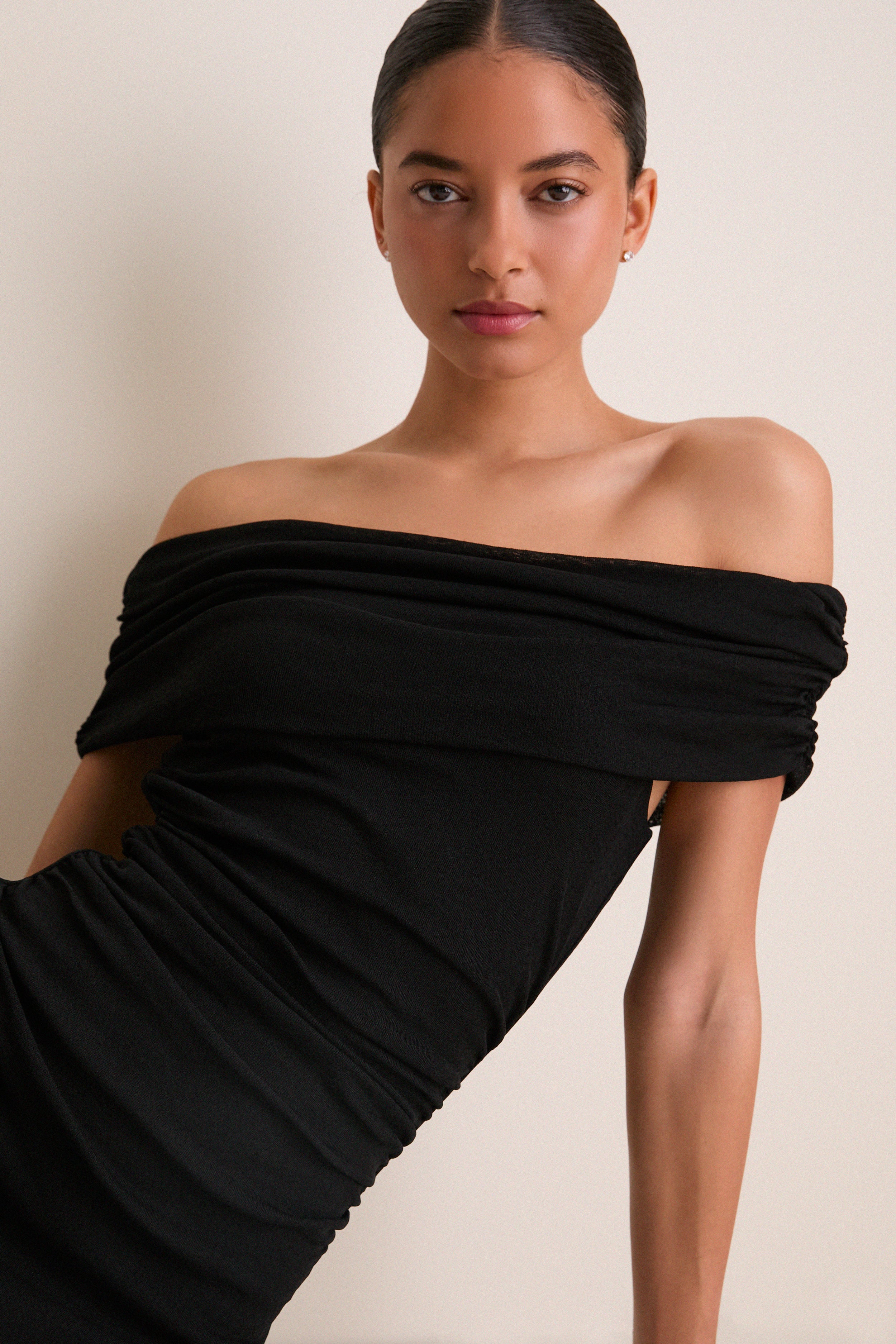 Black Rue Mesh Maxi Dress - Image 2