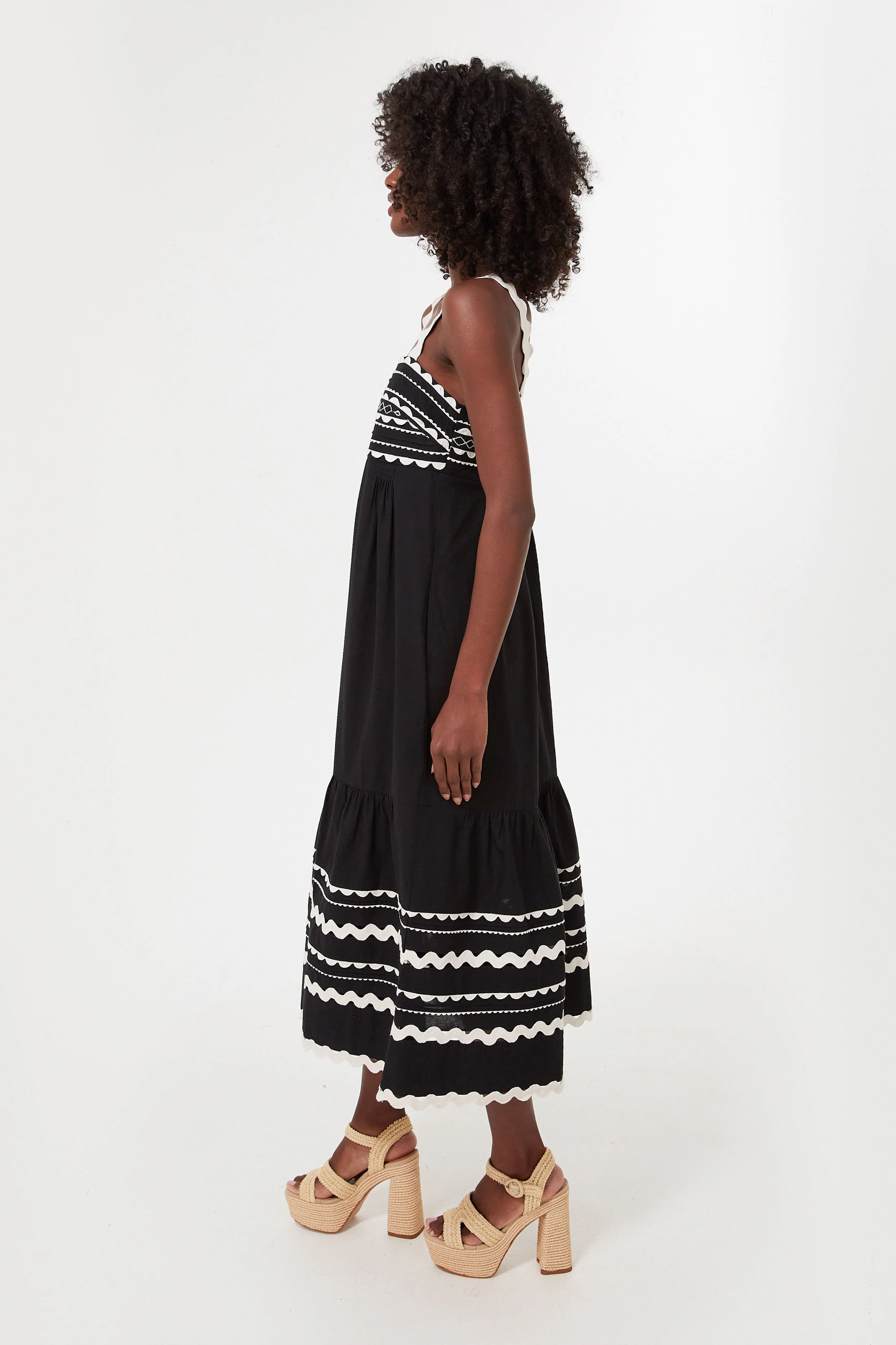 Black Ryleigh Ric Rac Sleeveless Dress - Image 3