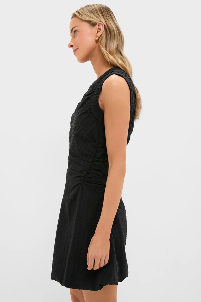Black Seersucker Alisa Dress - Image 4