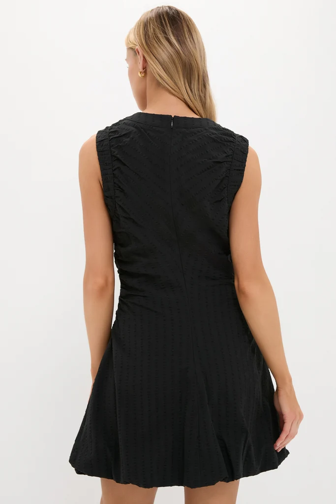 Black Seersucker Alisa Dress - Image 5