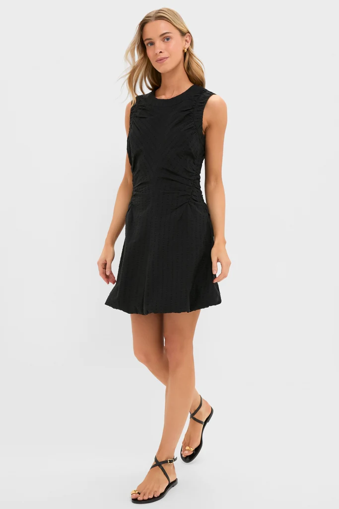 Black Seersucker Alisa Dress - Image 6