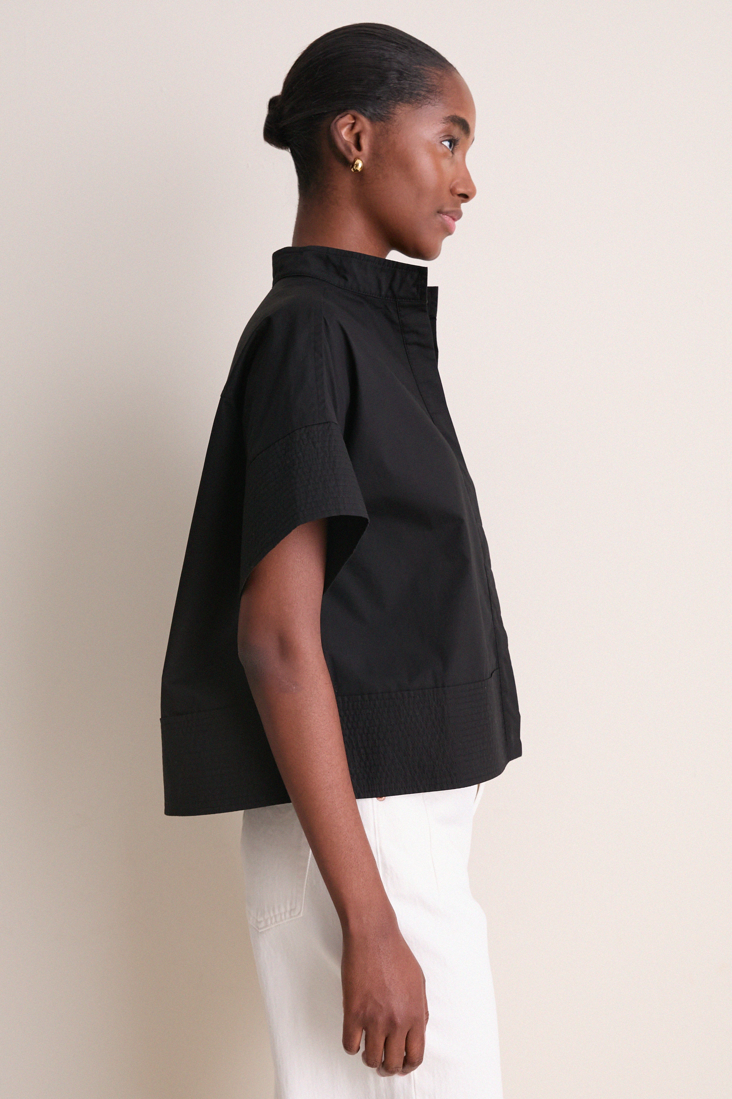 Black Trapunto Stitch Sofia Shirt - Image 3