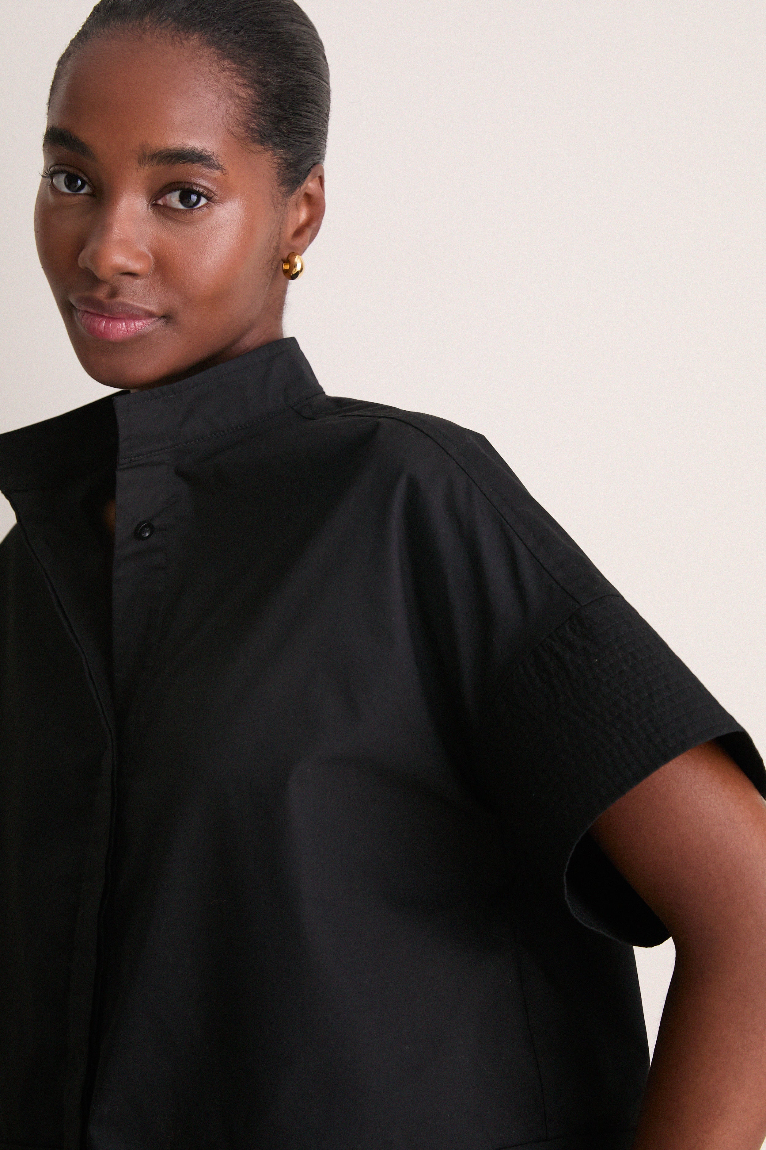 Black Trapunto Stitch Sofia Shirt - Image 5