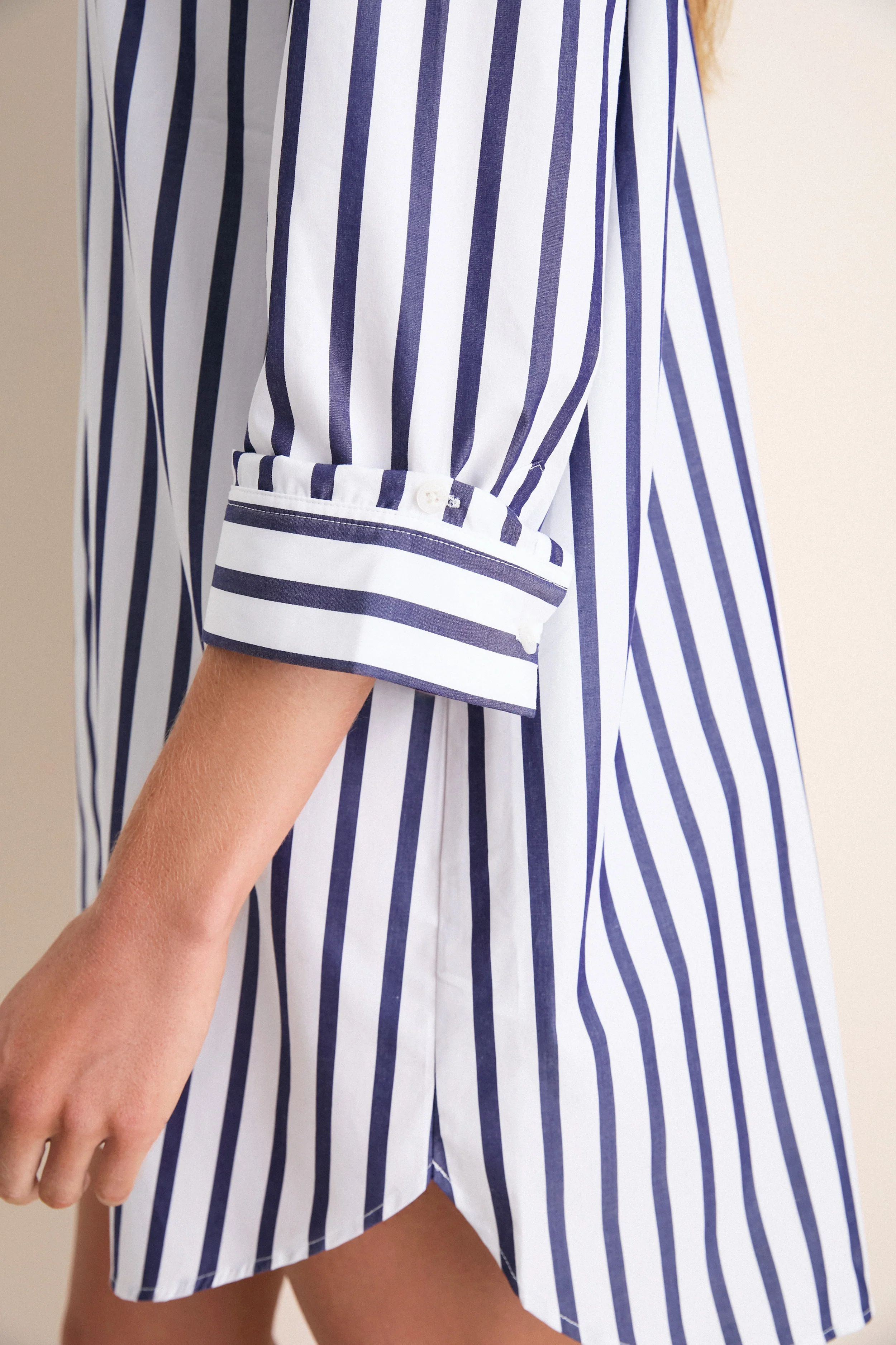 Blue and White Stripe Carlotta Mini Dress - Image 5