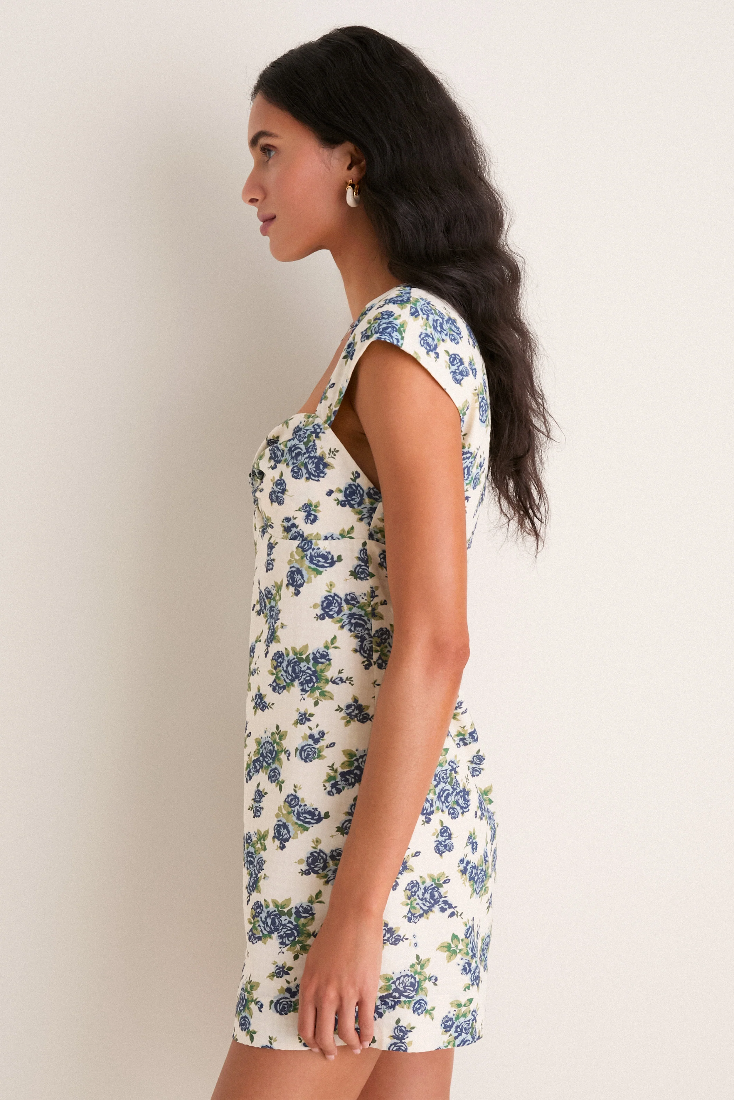 Blue Bouquet Floral Rosamund Mini Dress - Image 3