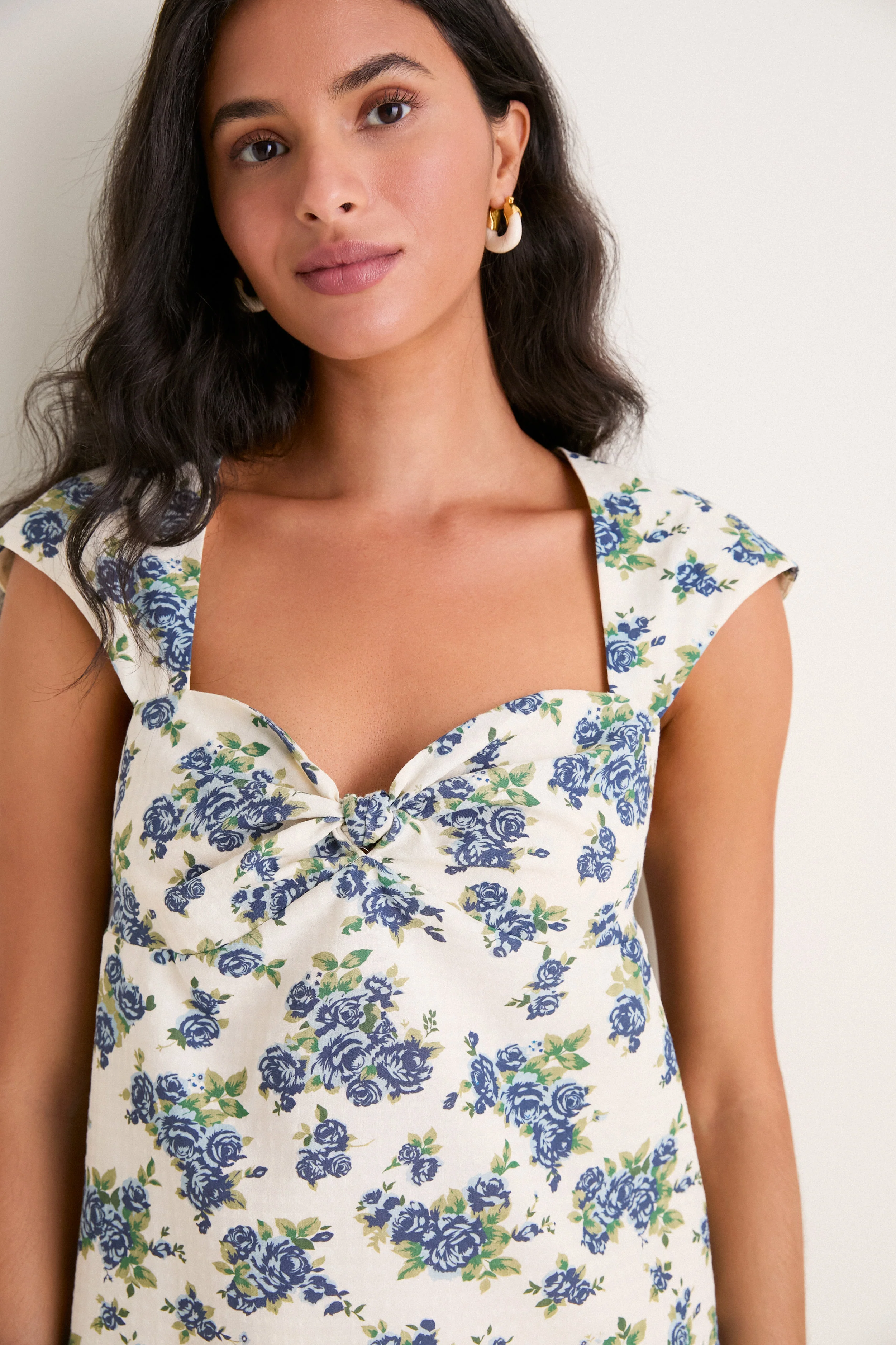 Blue Bouquet Floral Rosamund Mini Dress - Image 5