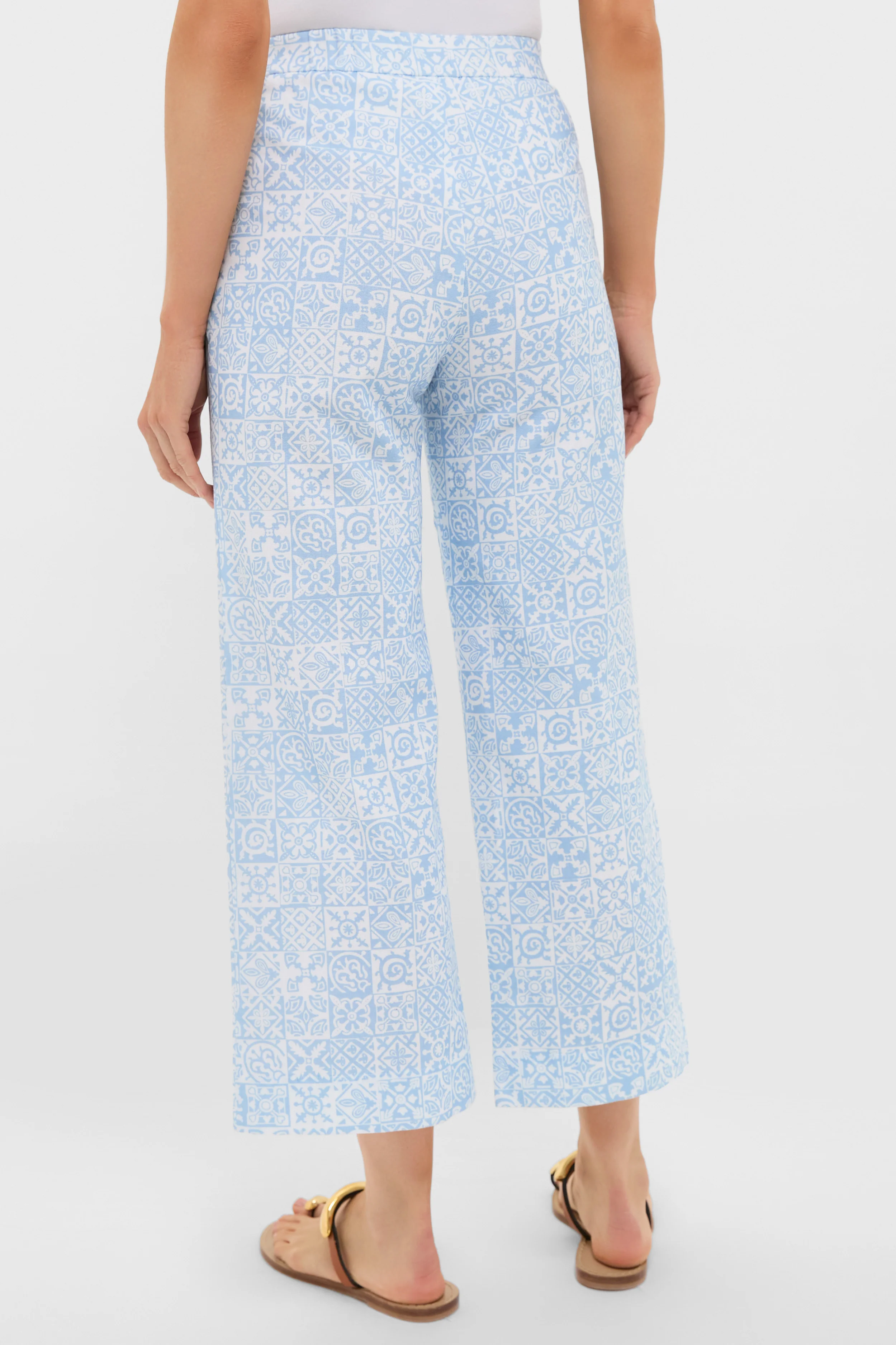 Blue Checkerboard Cropped Pant - Image 4